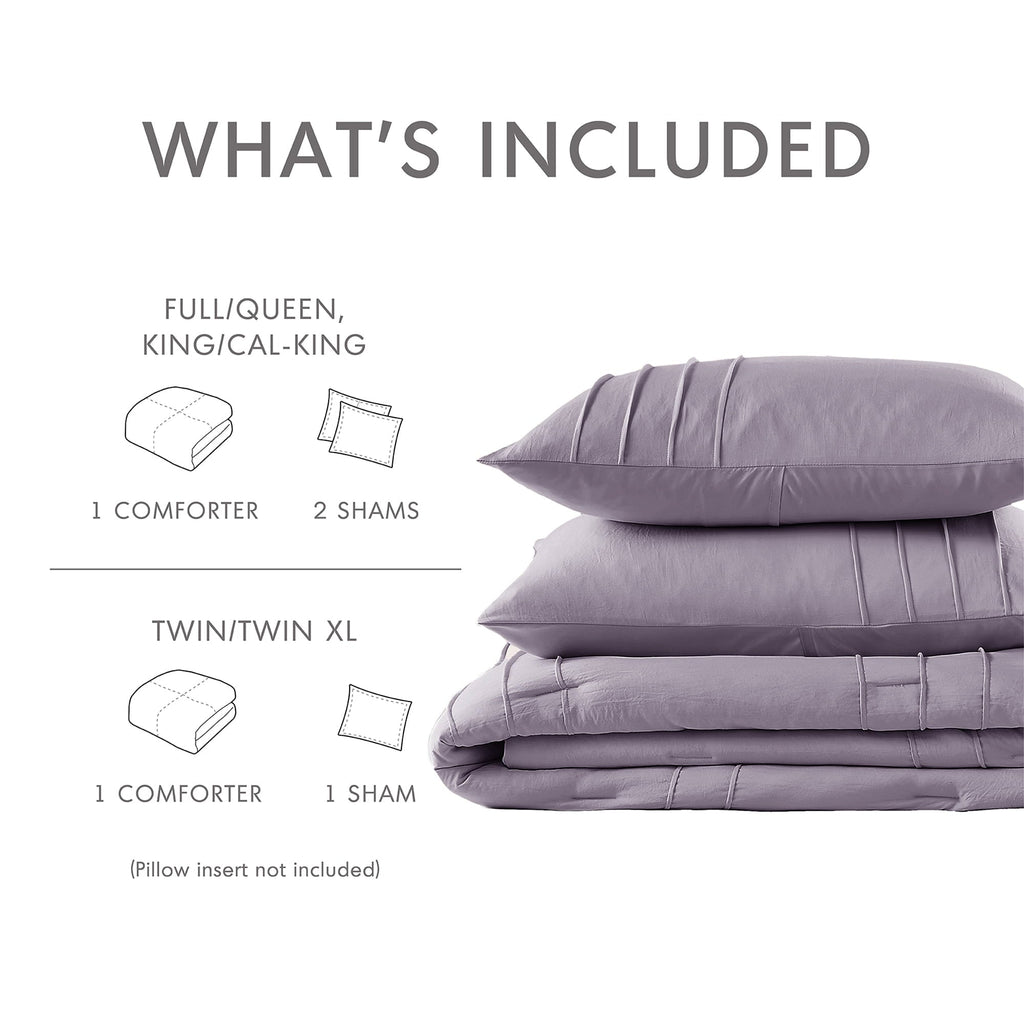 All-Season Full/Queen Comforter Set, Boho 3-Piece Pintuck Stitching Bedding Set, Soft Washed Pleated Bed Sets with Pillow Shams,... - Hypoallergenic Ultra-Fluffy Quilt for Winter Detail