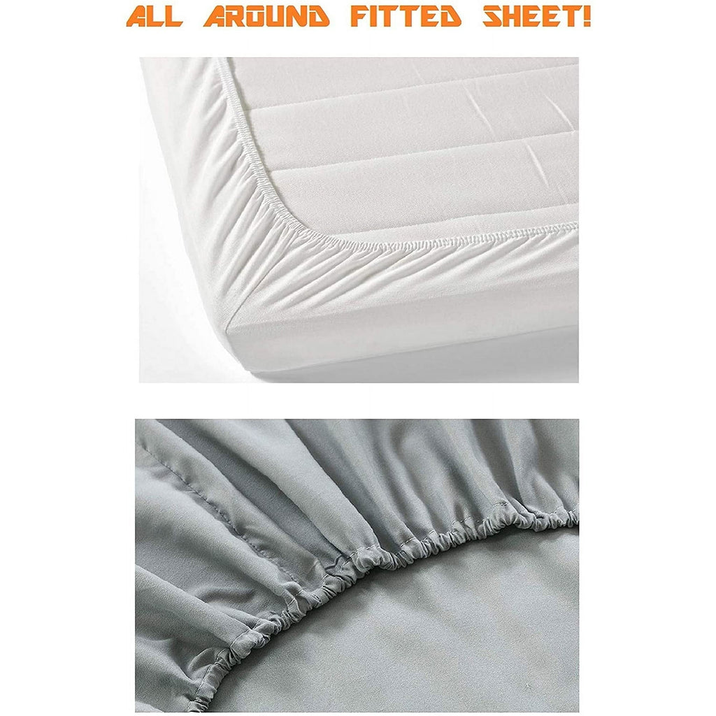 Premium Egyptian Cotton 4 Pieces Bed Sheet Set With Flat Fitted and 2 Pillowcases King-Dusty Rose - Cooling Hotel Quality Bedding Sheets and Pillowcases Detail