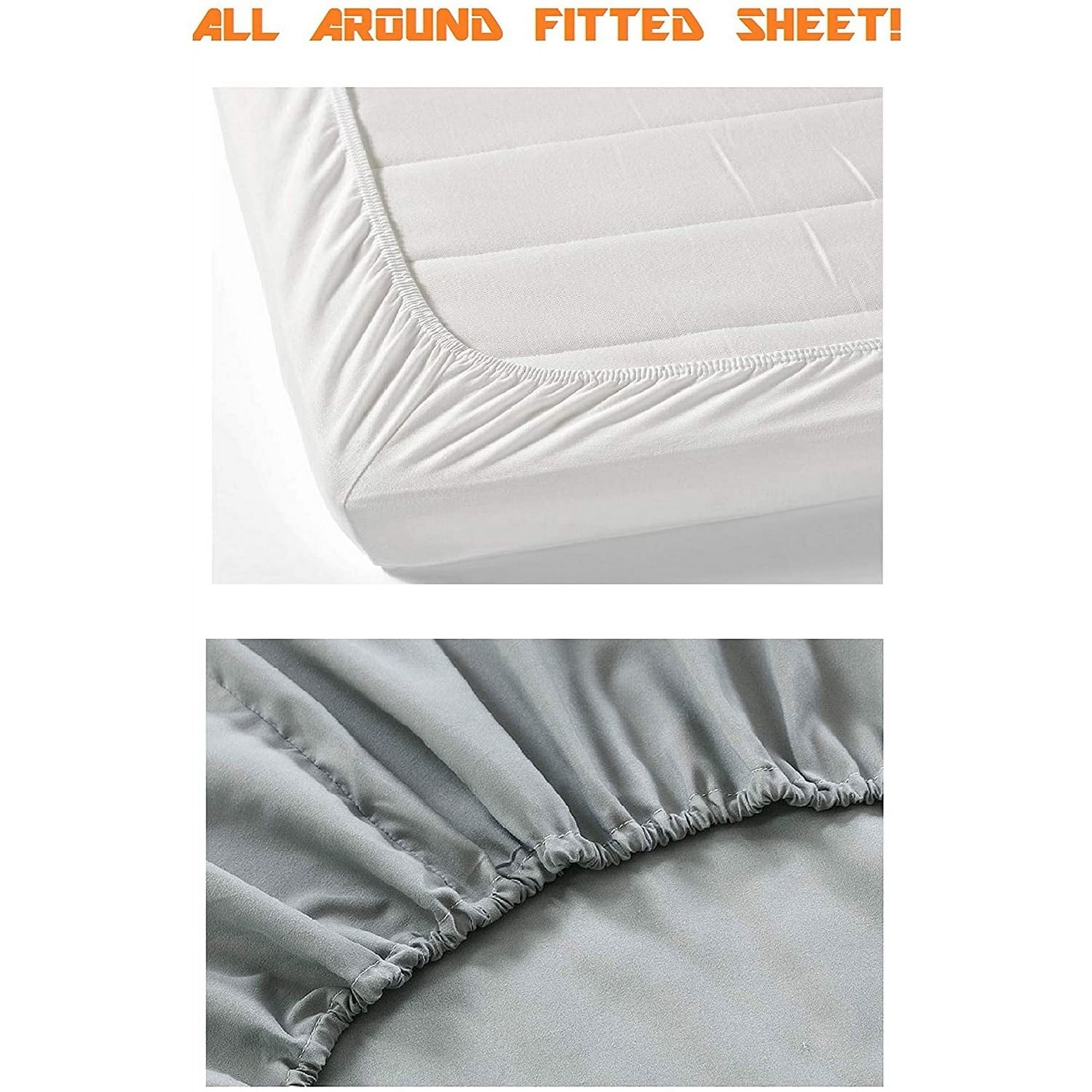 Premium Egyptian Cotton 4 Pieces Bed Sheet Set With Flat Fitted and 2 Pillowcases King-Dusty Rose - Cooling Hotel Quality Bedding Sheets and Pillowcases Detail