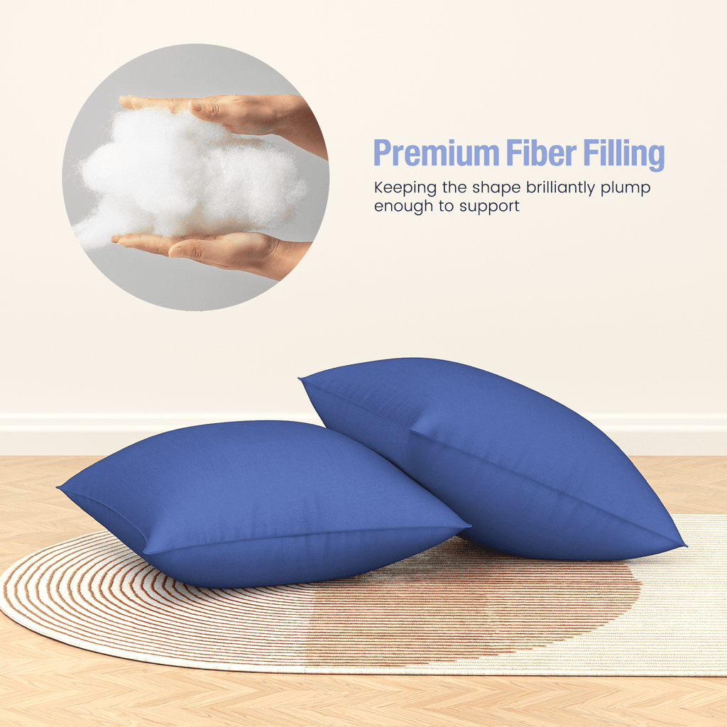 Fluffy Shredded Throw Pillow Inserts Set of 2, Indoor Decorative 18x18 inches Square Pillows for Couch, Sofa, Bed, Supportive Cushion... - Orthopedic Shredded Foam Bed Pillow Set Detail