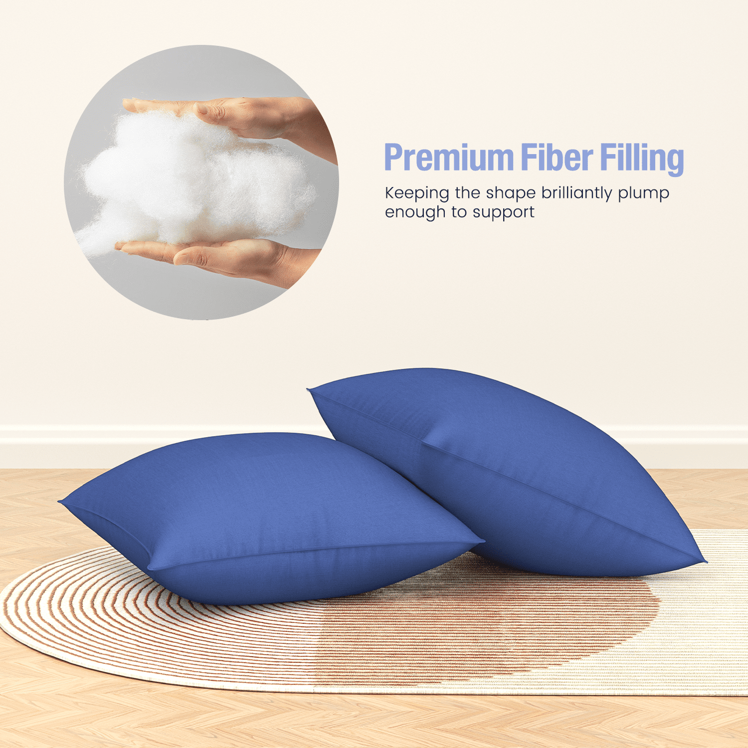 Fluffy Shredded Throw Pillow Inserts Set of 2, Indoor Decorative 18x18 inches Square Pillows for Couch, Sofa, Bed, Supportive Cushion... - Orthopedic Shredded Foam Bed Pillow Set Detail