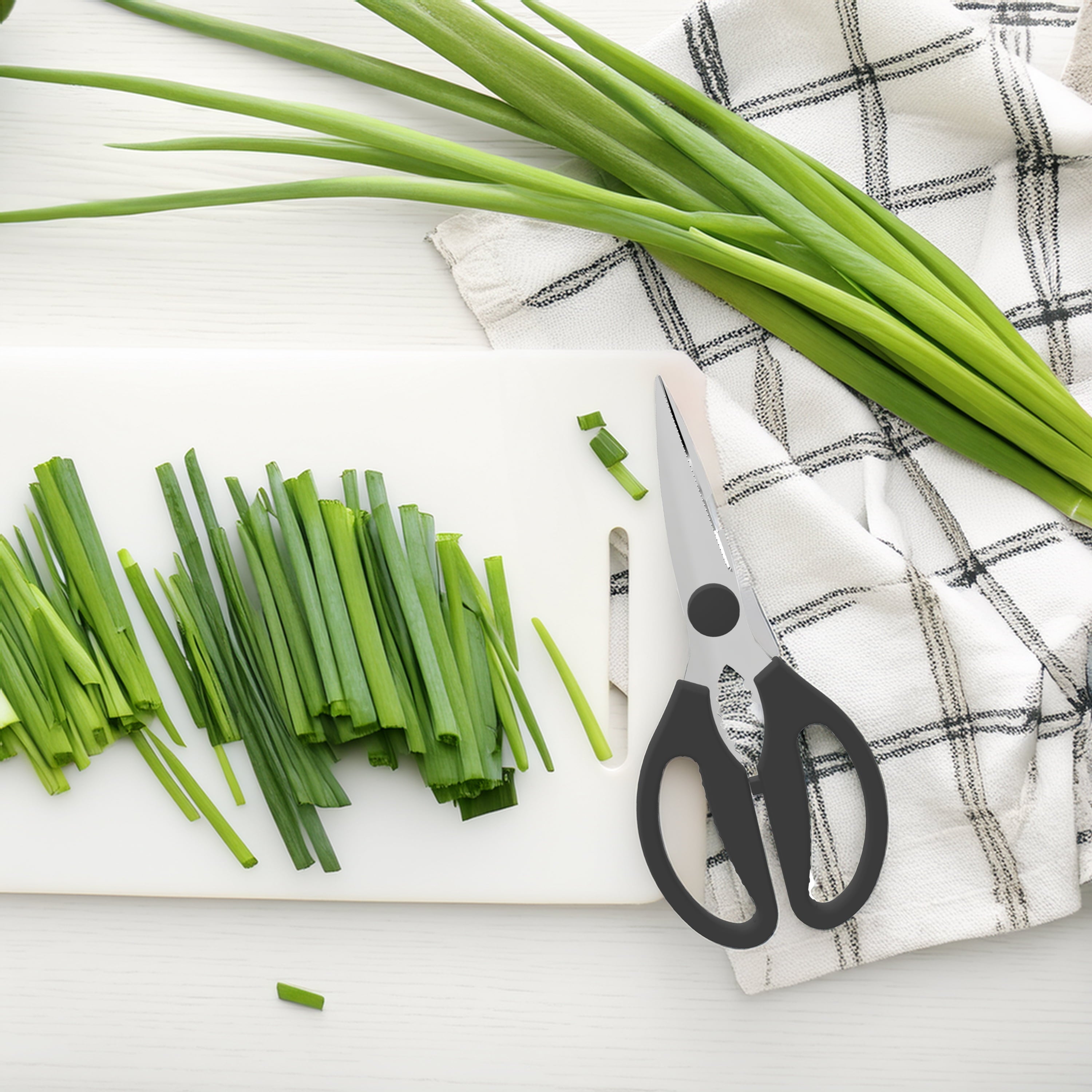 Innovative Stainless Steel Multi-Purpose Kitchen Shears with Grip 1 Each - Kitchen Gadget Tool for Quick Food Prep Detail