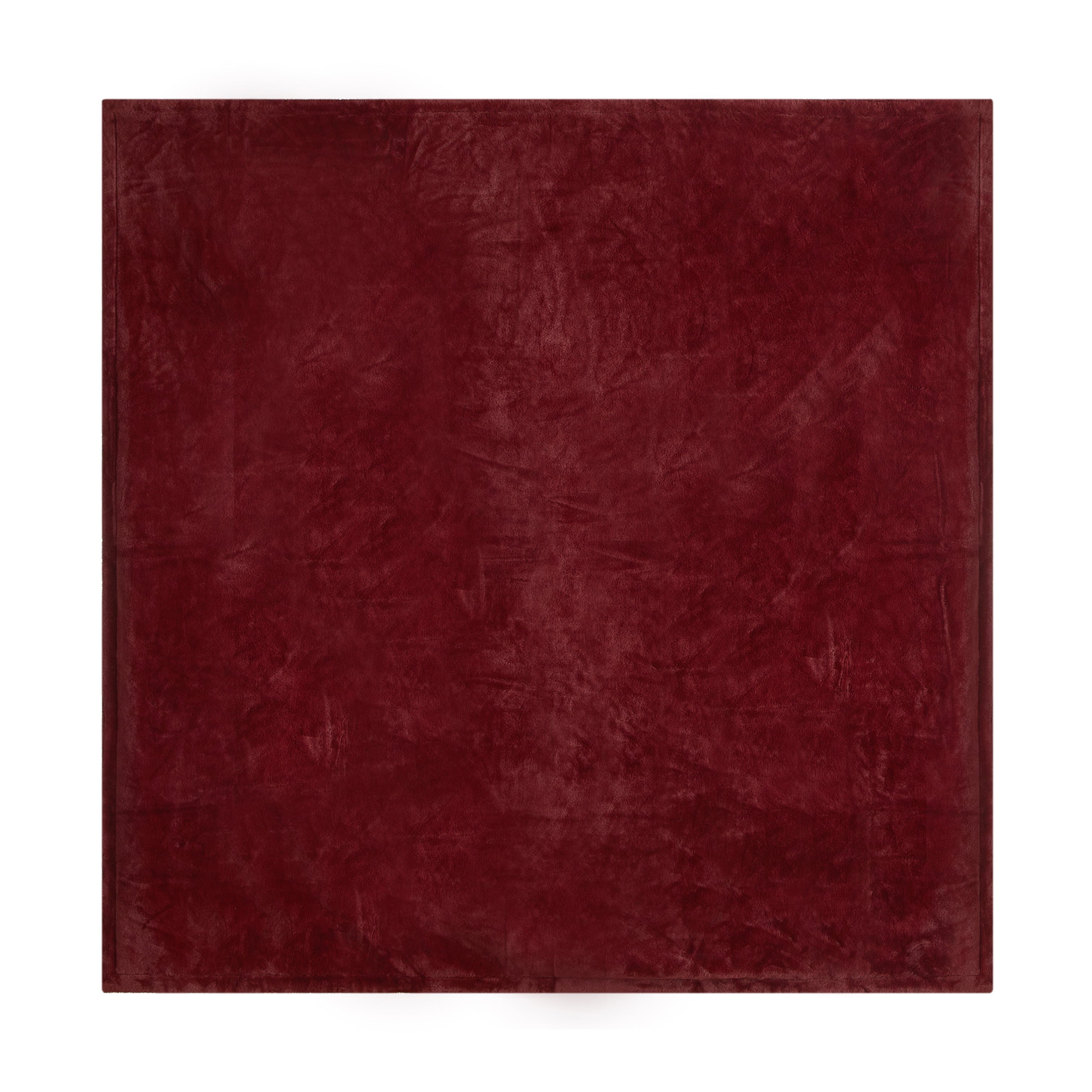 Super Soft Flannel Cozy Faux Fur Super Soft luxury Blanket, Full/Queen, Luscious Merlot - Luxury Knitted Decorative Throw Blanket with Fringes Detail
