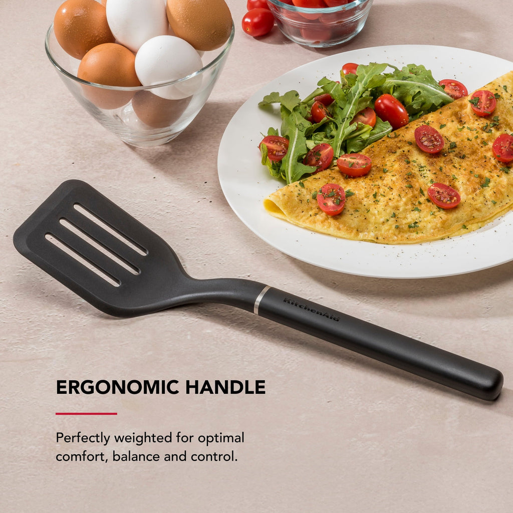 Professional Grade 3-Piece Cooking Utensils Set with Ergonomic Handles, Black - Multi-Purpose Hand Tool for Daily Meal Prep Detail