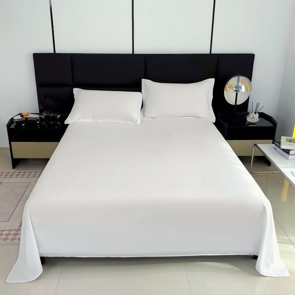 Wrinkle-Resistant Color Twin Size Flat Sheet - Hotel Quality Top Flat Bed Sheet Only, Ultra Soft, Comfy, Breathable & Cooling - Fade & ... - Luxury Bed Sheet Set with Deep Pockets Detail