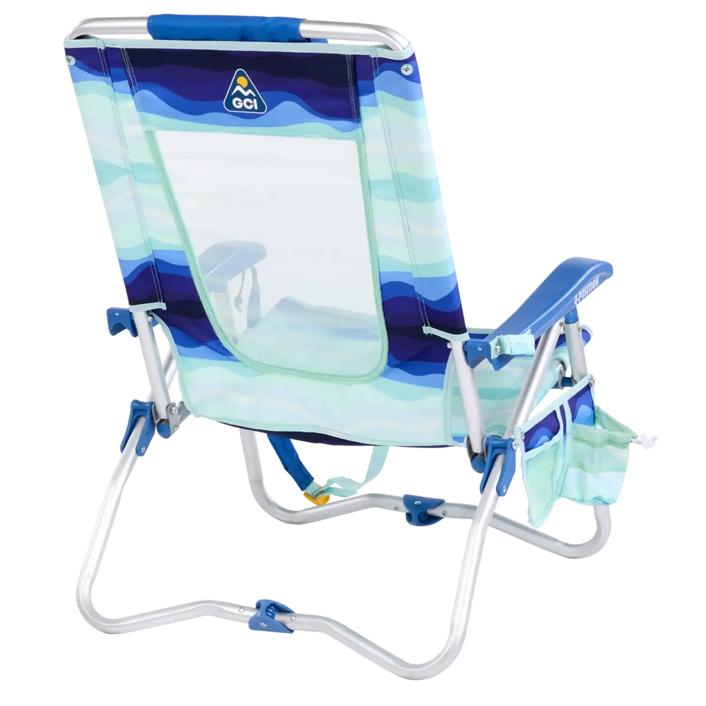 Sand-Friendly Bi-Fold Beach Chair - Choice 601 - Multi-Position Outdoor Beach Chair with Pillow Detail