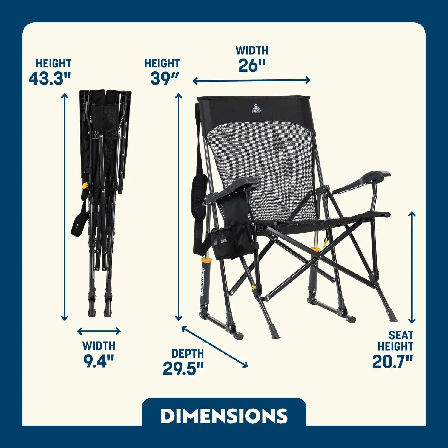 Luxury Camp BreezeRocker - Choice 504 - RoadTrip Rocker Smooth Motion Camp Chair Detail