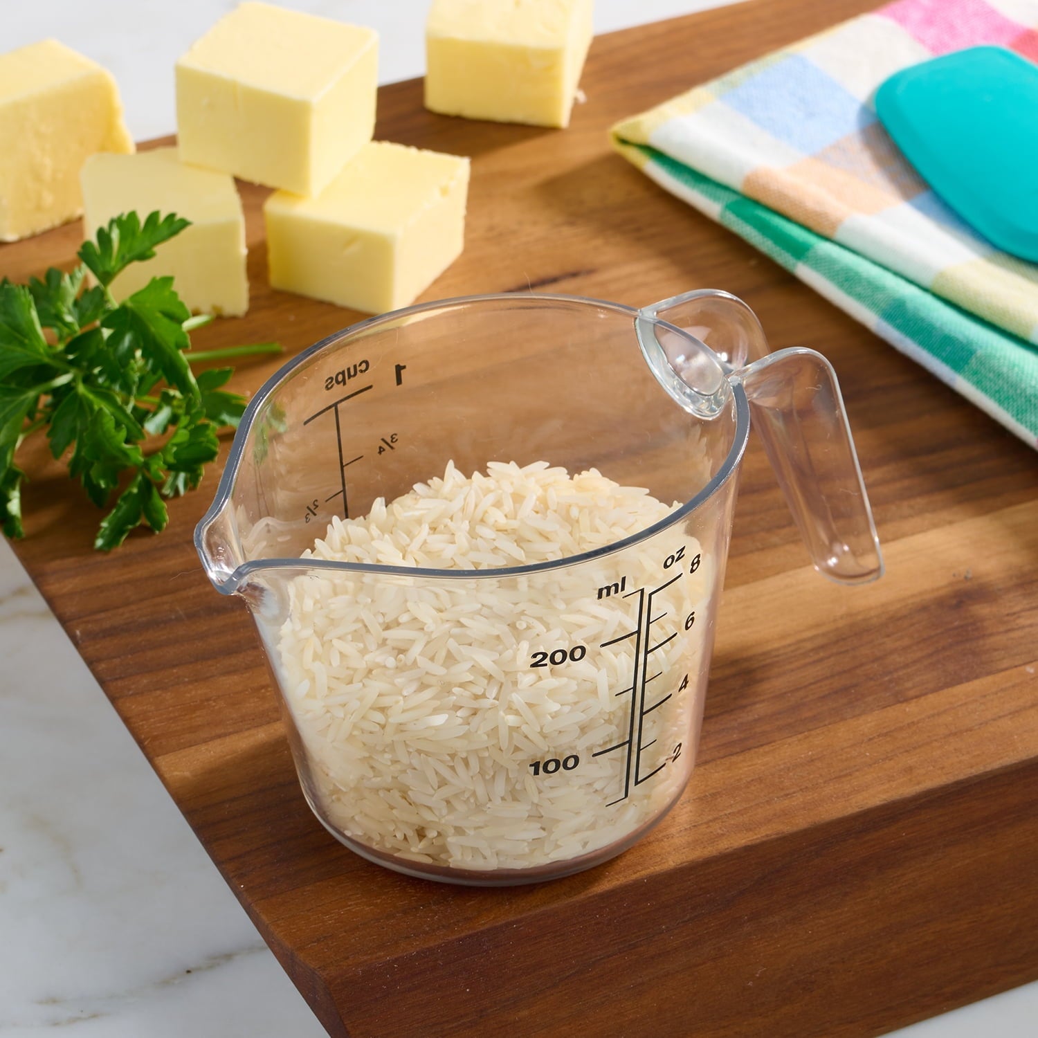 Ergonomic Manual 1 Cup Large Spout Plastic Measuring Cup, Clear - Multi-Functional Manual Food Chopper & Slicer Detail