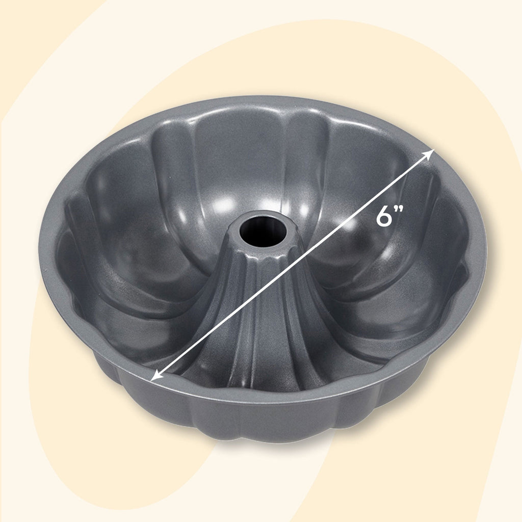 Multi-Functional Everyday Non-Stick Bundt Cake Pan 6" Fluted Tube Baking Pan, Packaging May Vary - Kitchen Gadget Tool for Quick Food Prep Detail