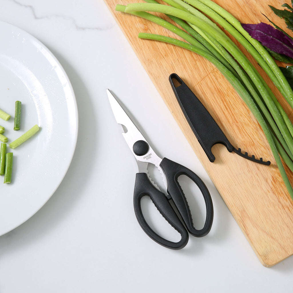 Innovative Stainless Steel Multi-Purpose 8.6in Kitchen Shears - Multi-Functional Manual Food Chopper & Slicer Detail