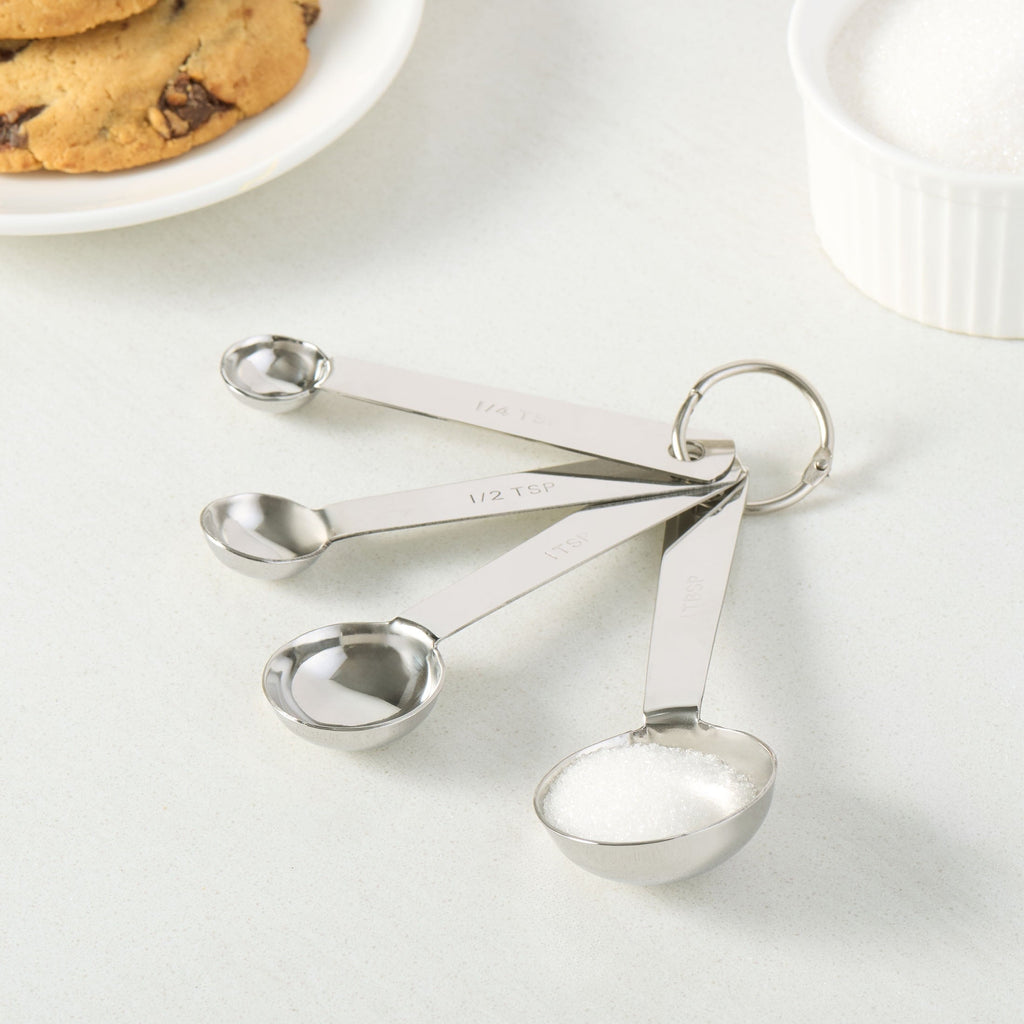 Multi-Functional Kitchen Stainless Steel 4-Piece Nesting Measuring Spoons Set, Stainless Steel Finish - Kitchen Gadget Tool for Quick Food Prep Detail