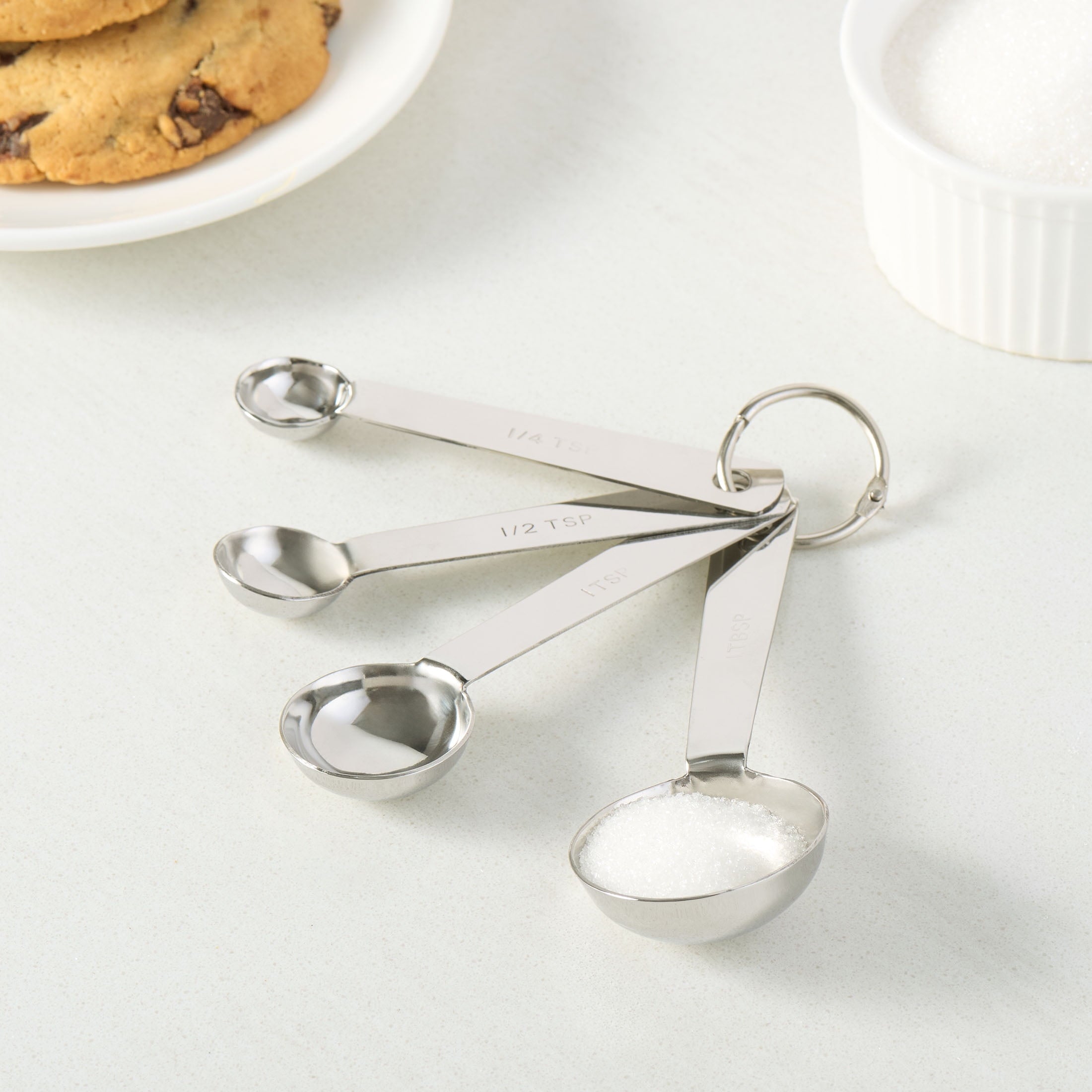 Multi-Functional Kitchen Stainless Steel 4-Piece Nesting Measuring Spoons Set, Stainless Steel Finish - Kitchen Gadget Tool for Quick Food Prep Detail