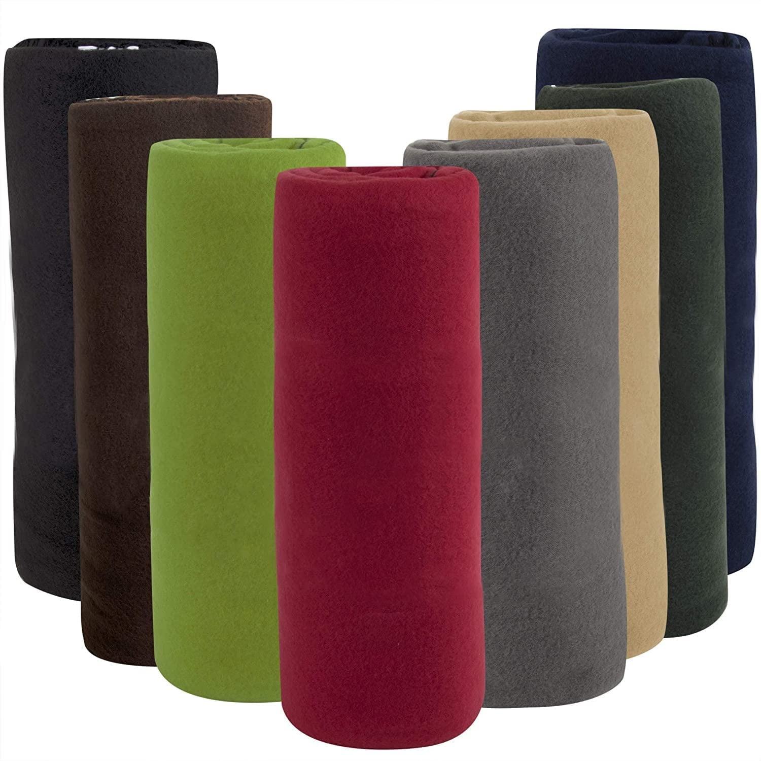 Super Soft Flannel 24 pack Trail maker 60”L x 50”W Solid Color Hypoallergenic Fleece Throw Blankets in Assorted Colors - Cozy Fleece Throw Blanket for Couch & Bed Detail
