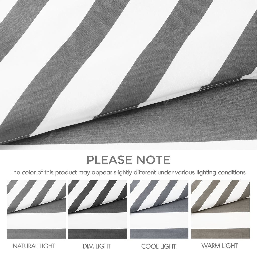 Heavyweight Warmth Full/Queen Size Comforter Sets, 3-Piece Bedding Set Full/Queen, Reversible Striped Comforter Bed Set, Charcoal - All-Season Down Alternative Comforter Insert Detail