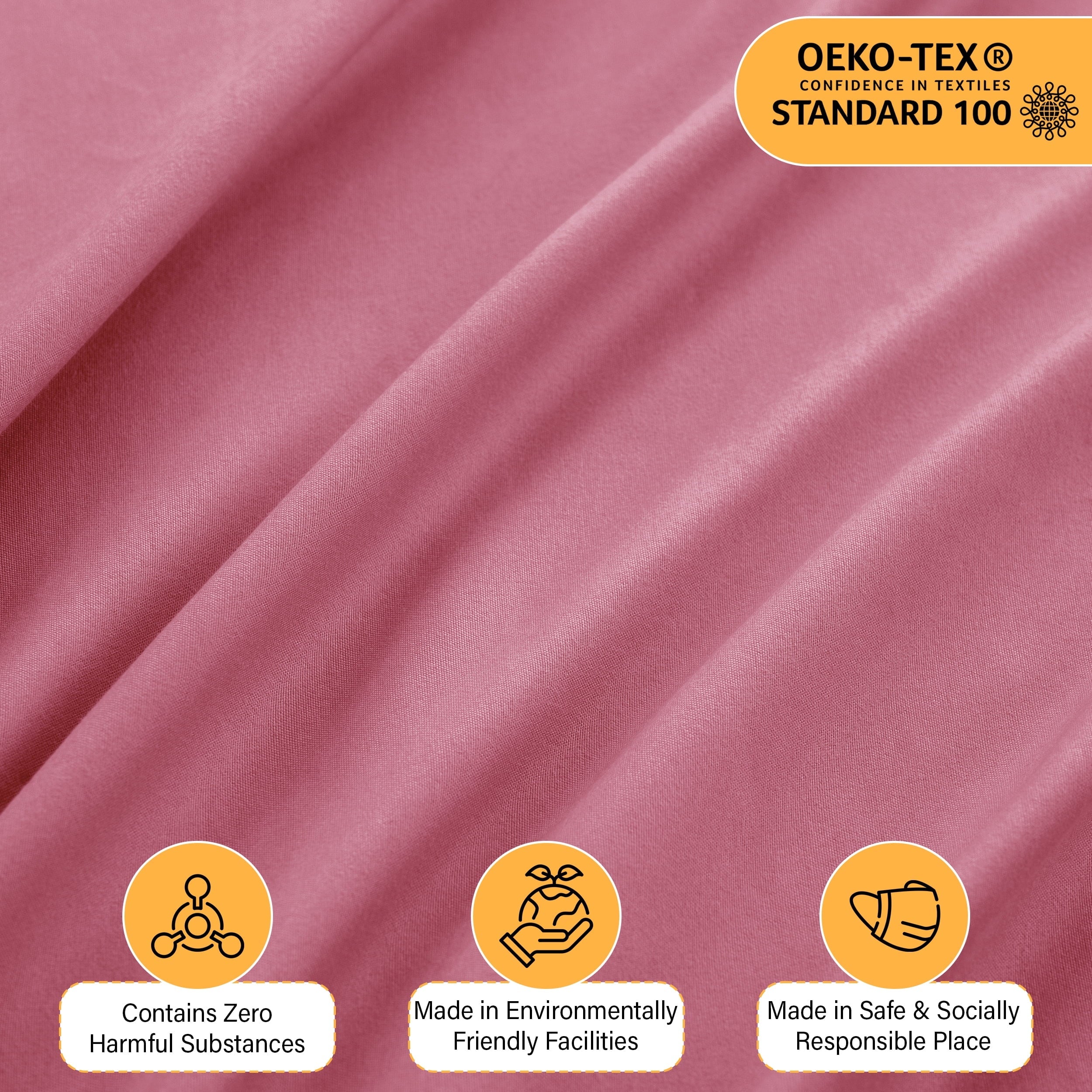 Wrinkle-Resistant Size Sheet Set, 4-Piece Plain Soft Microfiber – Deep Pocket Bed Sheets, Includes 1 Fitted Sheet, 1 Flat Sheet, 2 Pill... - Premium Ultra-Soft Pillowcase Pair for Sleeping Detail