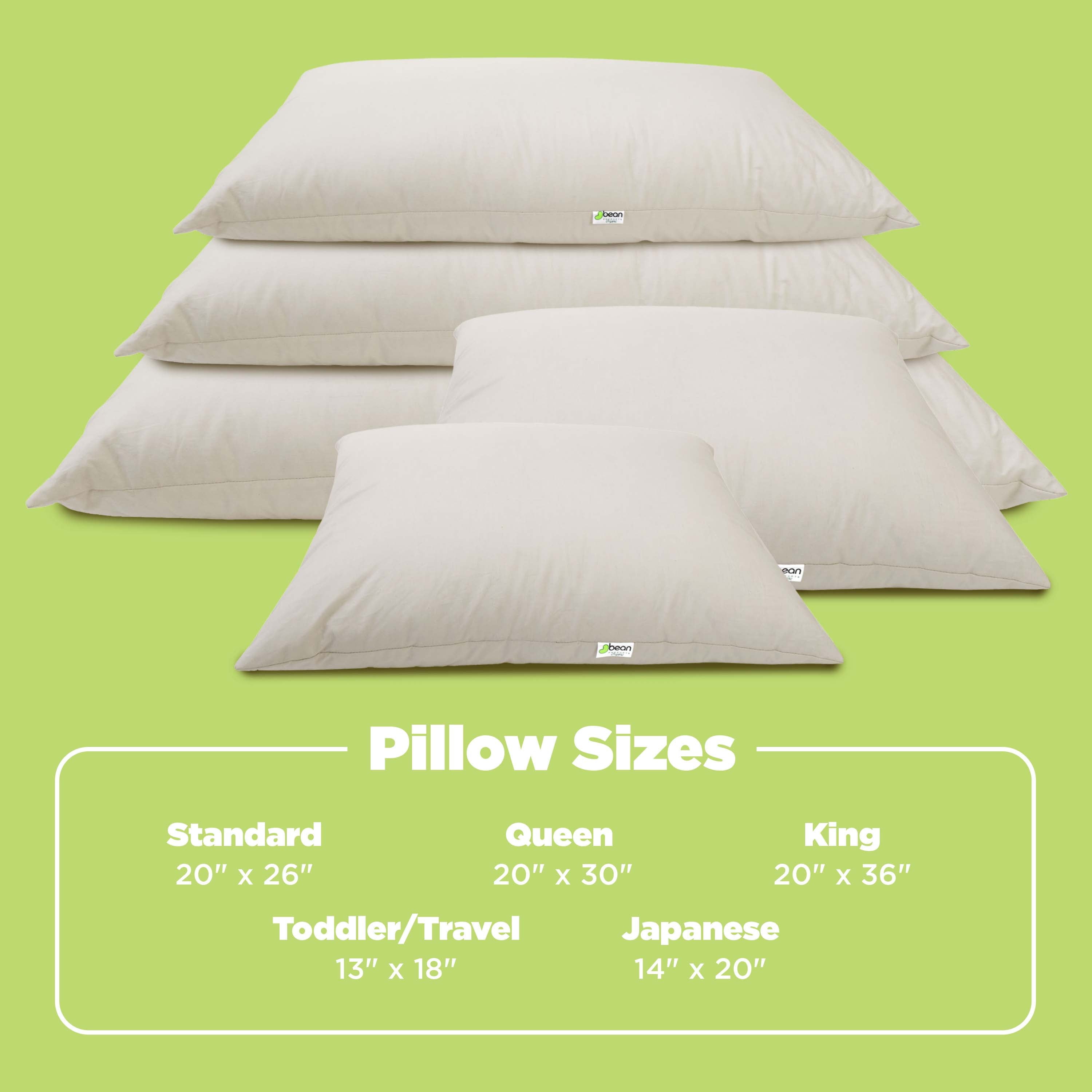 Fluffy Shredded Kapok 20x26" Standard Bed Pillow – Organic Cotton Fabric Soft Sleeping Pillow - Made in USA - Ergonomic Memory Foam Pillow for Neck Pain Support Detail