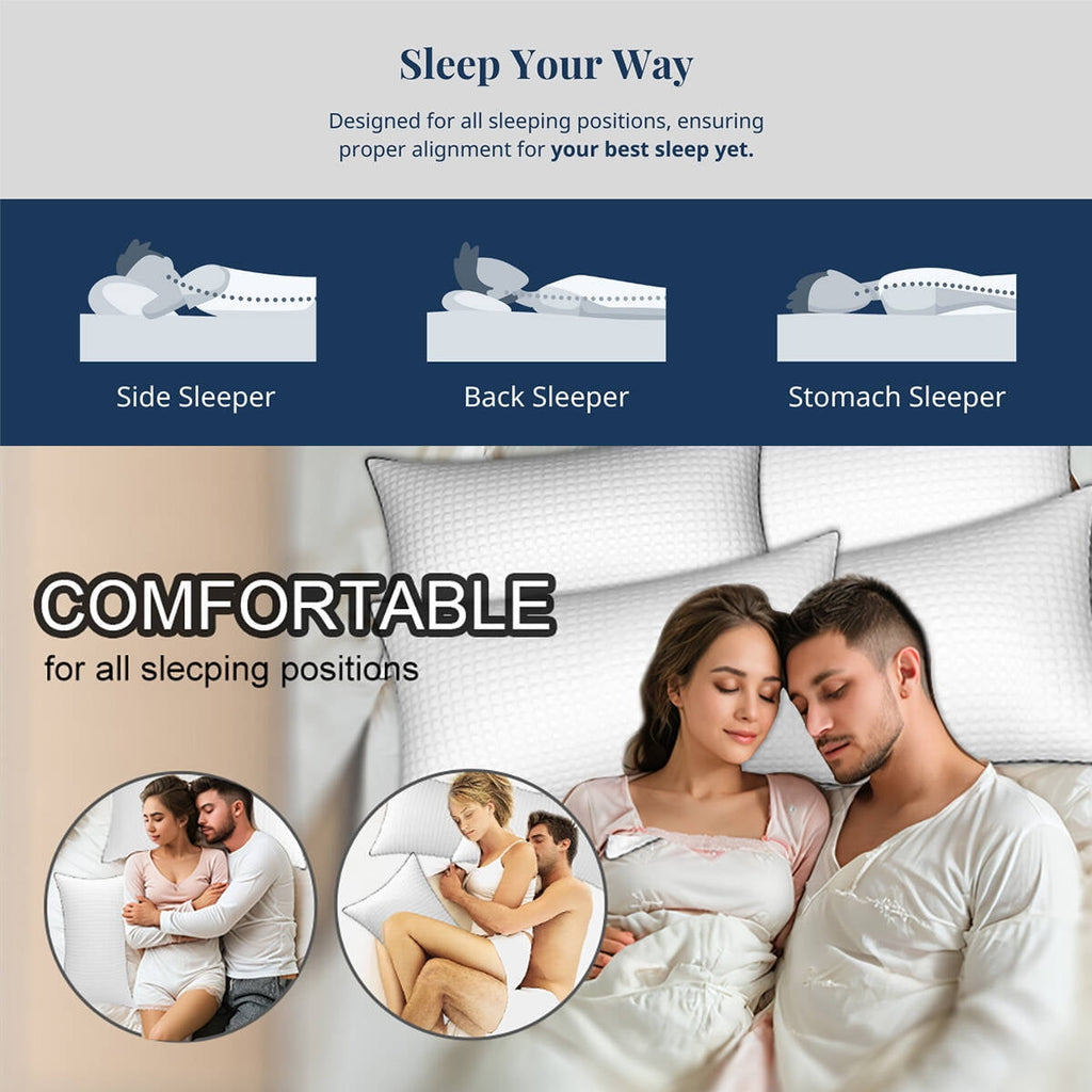 Hotel Collection Pillows King Size Set of 2, Hotel Quality, Down Alternative Gusseted Bed Pillows for Side, Back, or Stomach Sleepers,... - Decorative Throw Pillow Cushion for Sofa & Bed Detail