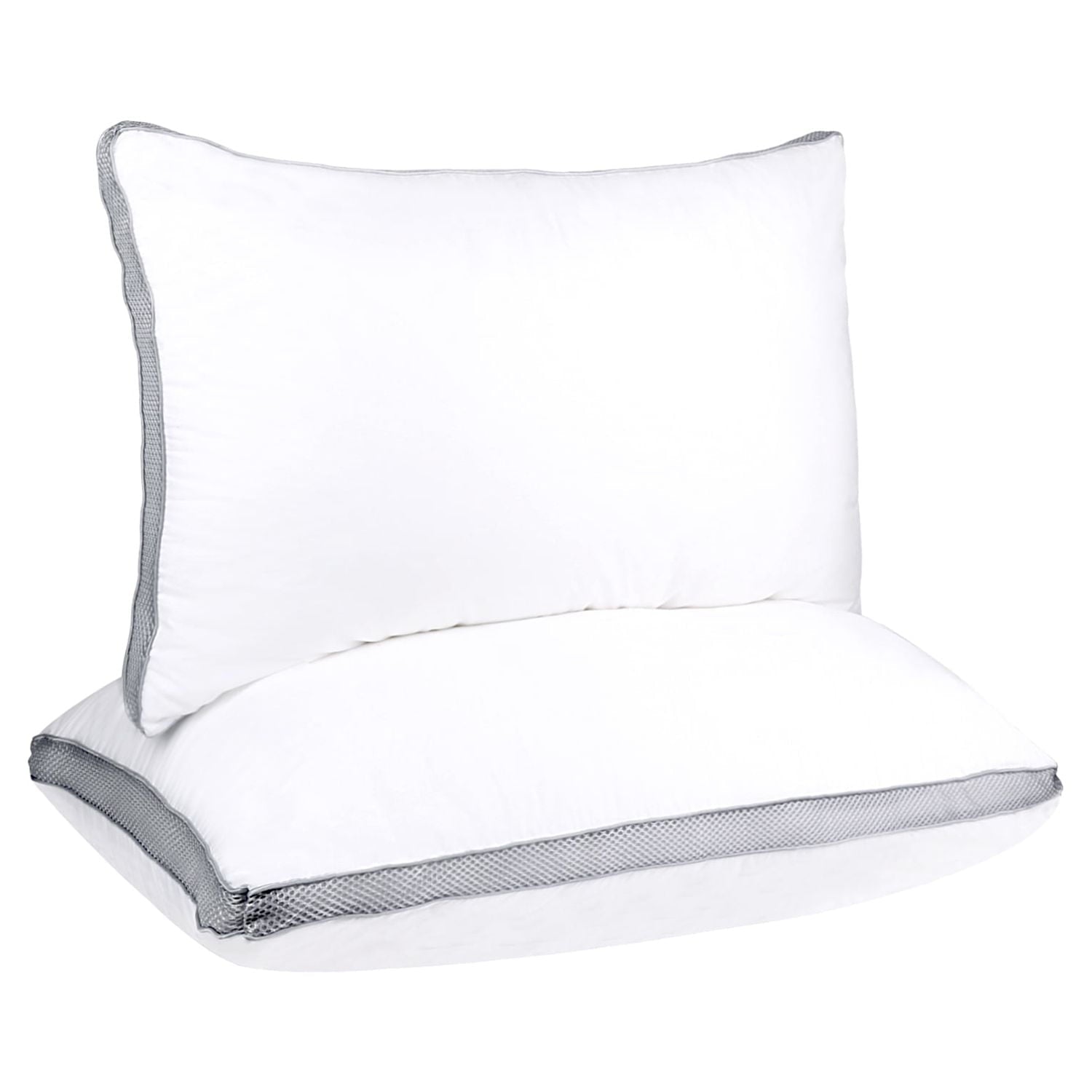 Ergonomic Memory Foam 2 Pack Cotton Down Alternative Pillows,Queen Size Bed Pillows Gusseted Hypoallergenic - Hotel Quality Plush Sleeping Pillows Detail