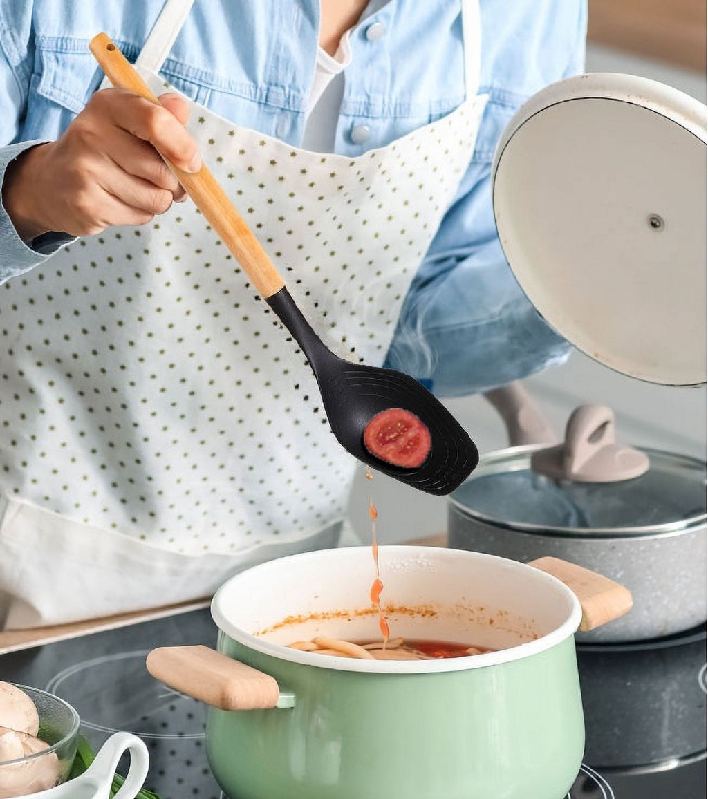 Heavy Duty with Bamboo Handle, Ideal for Cooking , 13in L - Professional Kitchen Tool for Culinary Enthusiasts Detail