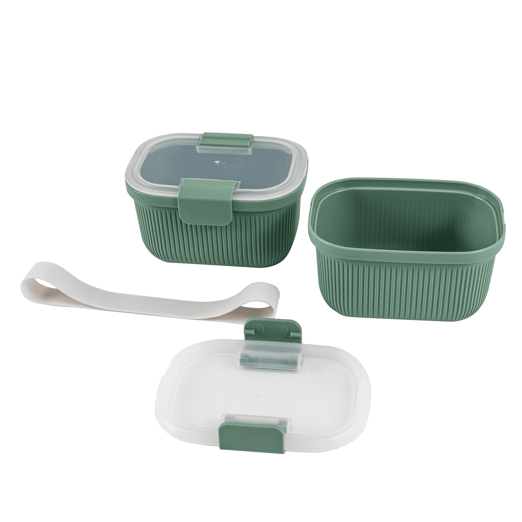 Playful Geometric Food Storage Snack Container, Plastic, Rectangle, Green, 19oz Capacity, Best Used for On-the-Go Snacks and Small Port... - Squishy Dohnut Sweet Treat Shaped Stress Toy Detail