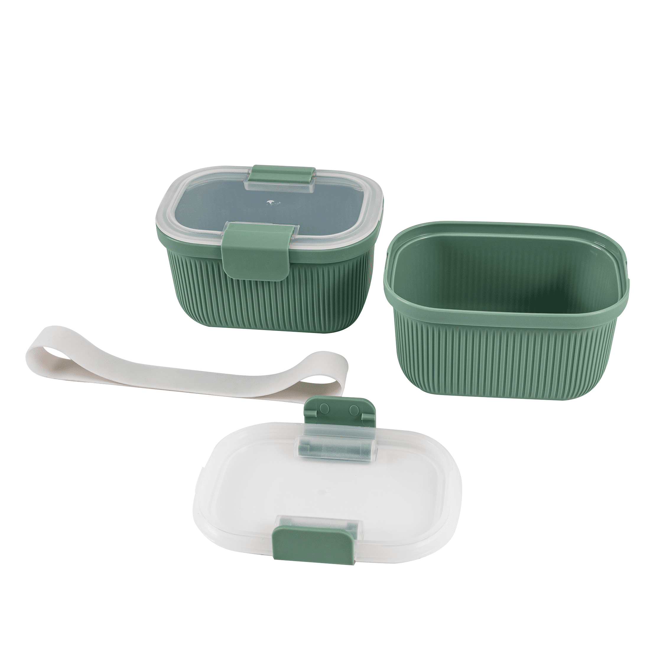 Playful Geometric Food Storage Snack Container, Plastic, Rectangle, Green, 19oz Capacity, Best Used for On-the-Go Snacks and Small Port... - Squishy Dohnut Sweet Treat Shaped Stress Toy Detail