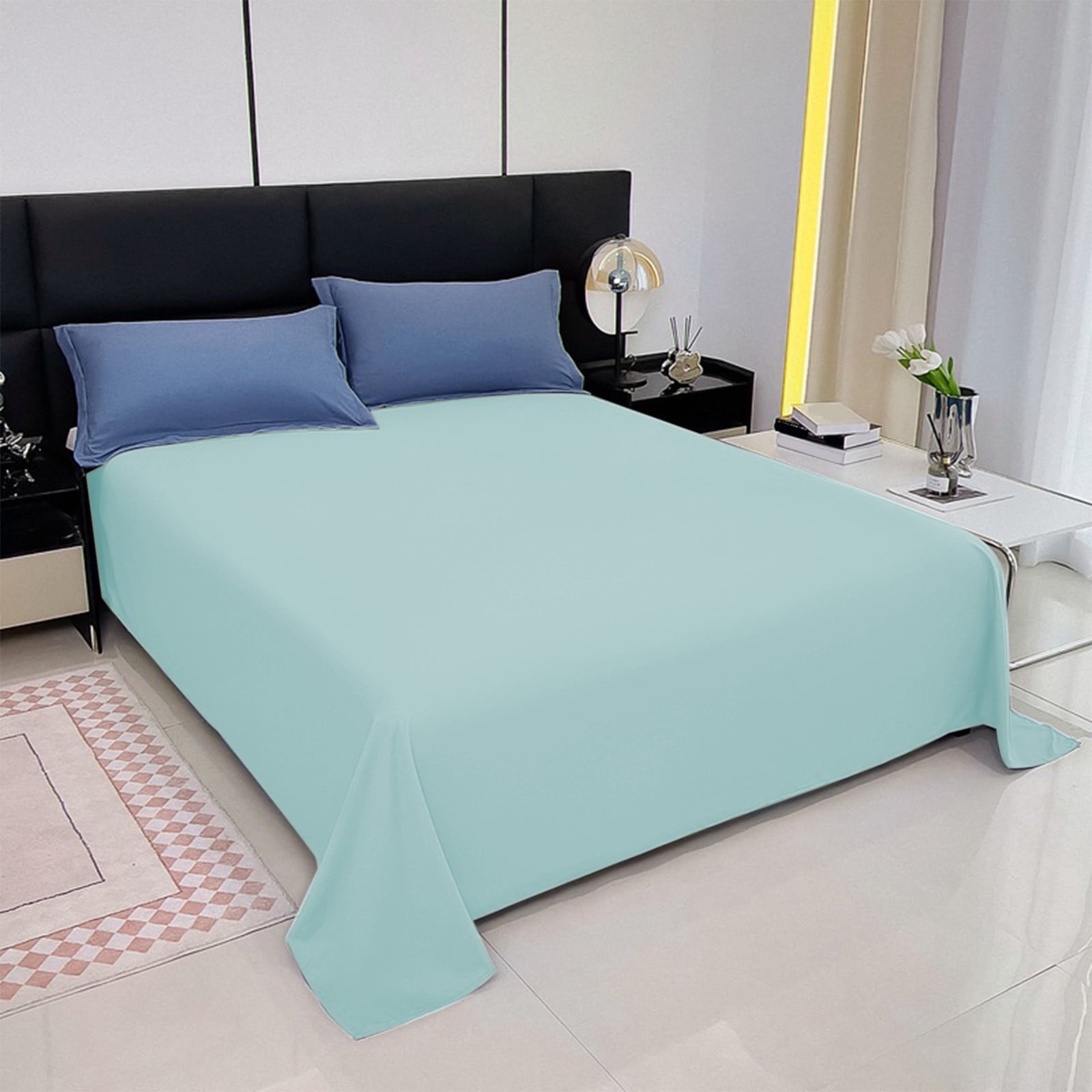 Premium Egyptian Cotton Under $5 Clearance! InsCrazy Bed Sheet, 100% Cotton Household Solid Color, Soft and breathable Bed Sheet Piece 66 x 96" - Luxury Bed Sheet Set with Deep Pockets Detail
