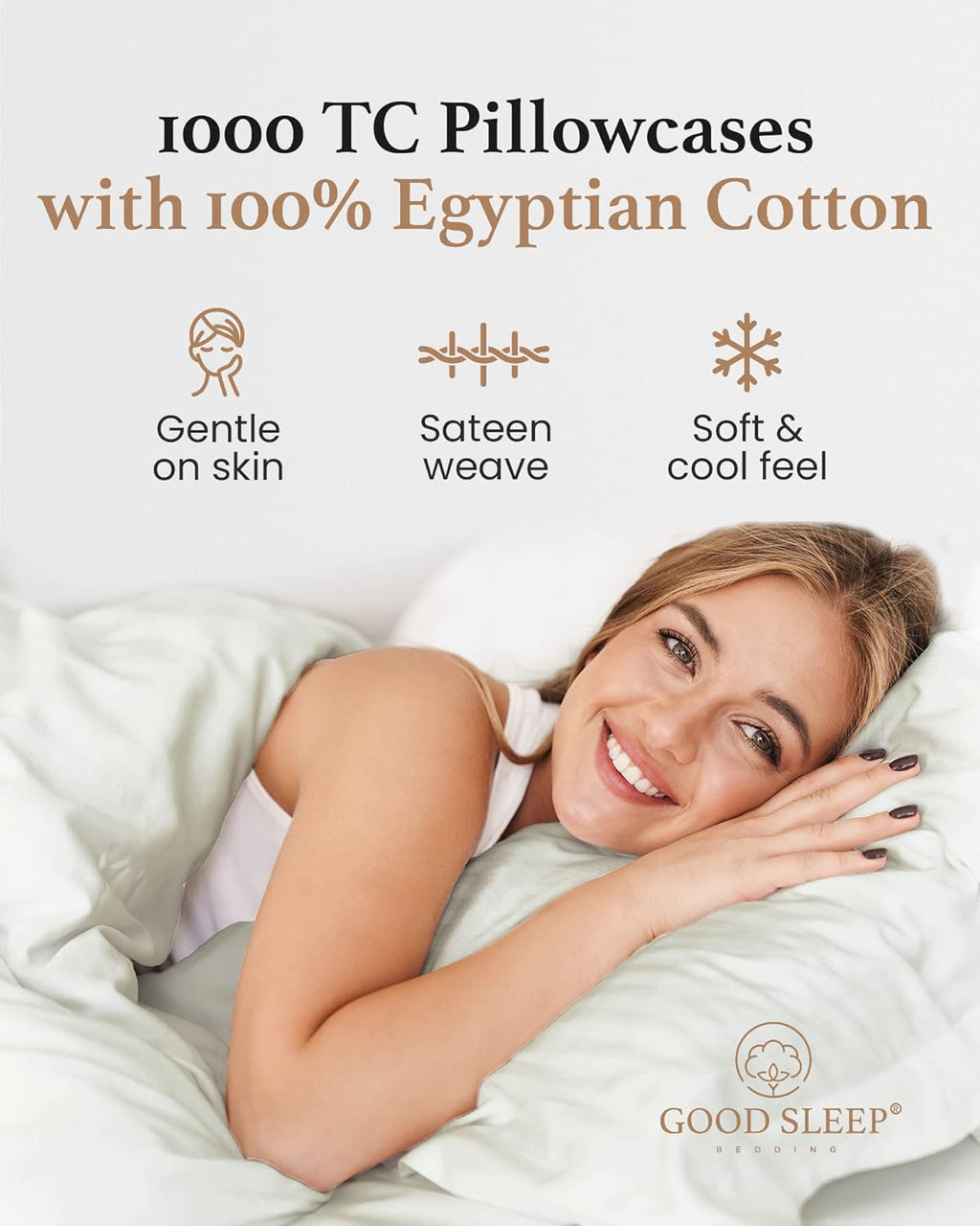 Cooling Sateen Queen Size Flat Sheet Only - Hotel Style 100% Egyptian Cotton Sheet, Soft & Breathable, Sateen Weave 800 Thread Count... - Premium Ultra-Soft Pillowcase Pair for Sleeping Detail