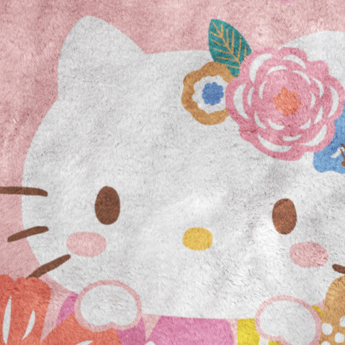 Cozy Fleece Floral Grace 46 x 60 Coral Fleece Kids Throw Blanket - Soft Bedding Accessories - Lightweight Plush Warm Blanket for All Seasons Detail