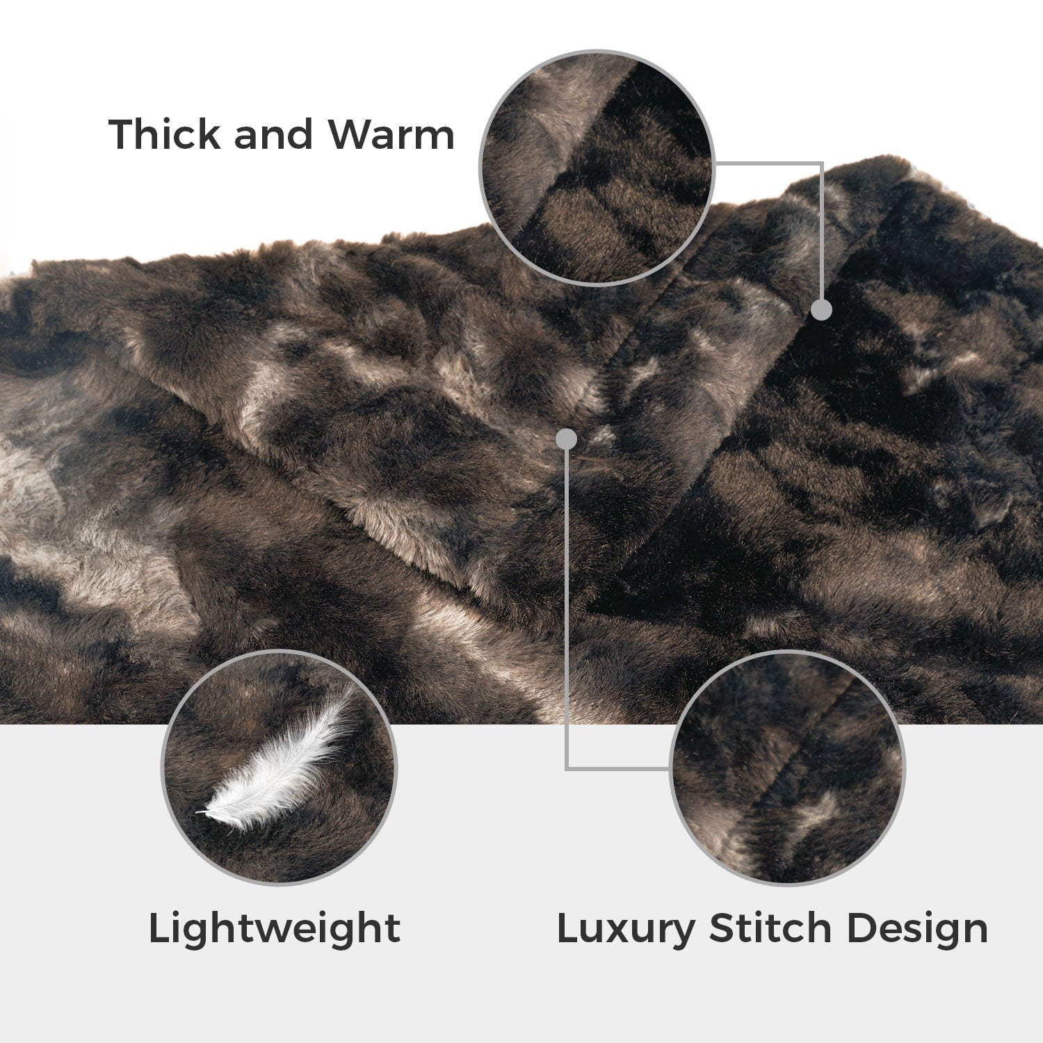 Reversible Sherpa Faux Rabbit Fur Throw Blanket- 50x60 inches, Soft Fluffy Cozy Warm Fuzzy Machine Washable, Durable Blanket for Couch ... - Luxury Knitted Decorative Throw Blanket with Fringes Detail