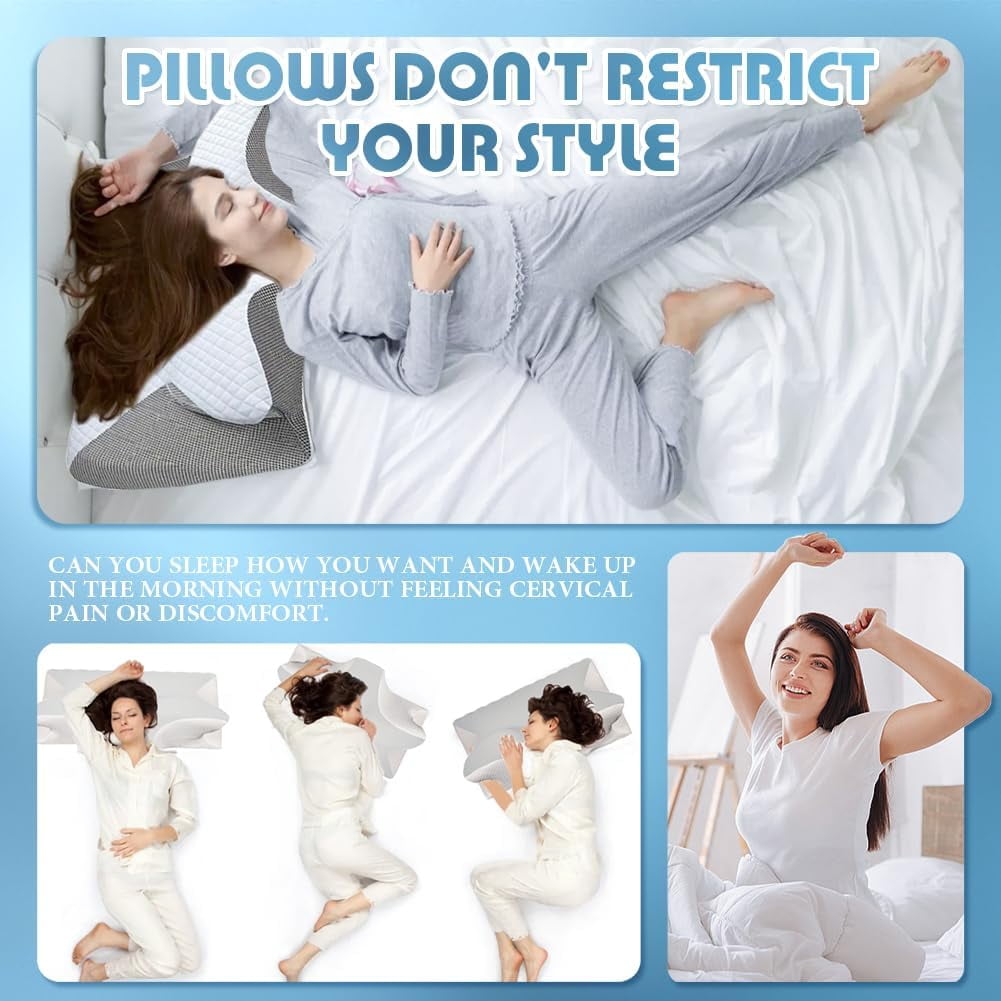 Fluffy Shredded Airway Pro Sleep Apnea Pillow, Airway Pro Cervical Pillow - All-Night Neck Support, Ergonomic Pillows for All Sleepin... - Ergonomic Memory Foam Pillow for Neck Pain Support Detail