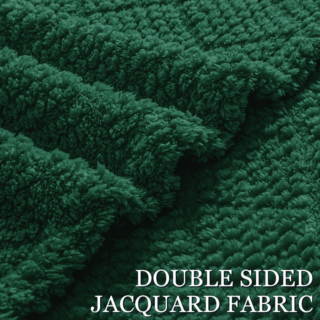 Cozy Fleece Fuzzy Fleece Throw Blanket for Couch, Bed, Soft Fluffy Jacquard Waffle Blankets for All Season, Lightweight and Warm,... - Super Soft Reversible Sherpa Flannel Blanket Detail