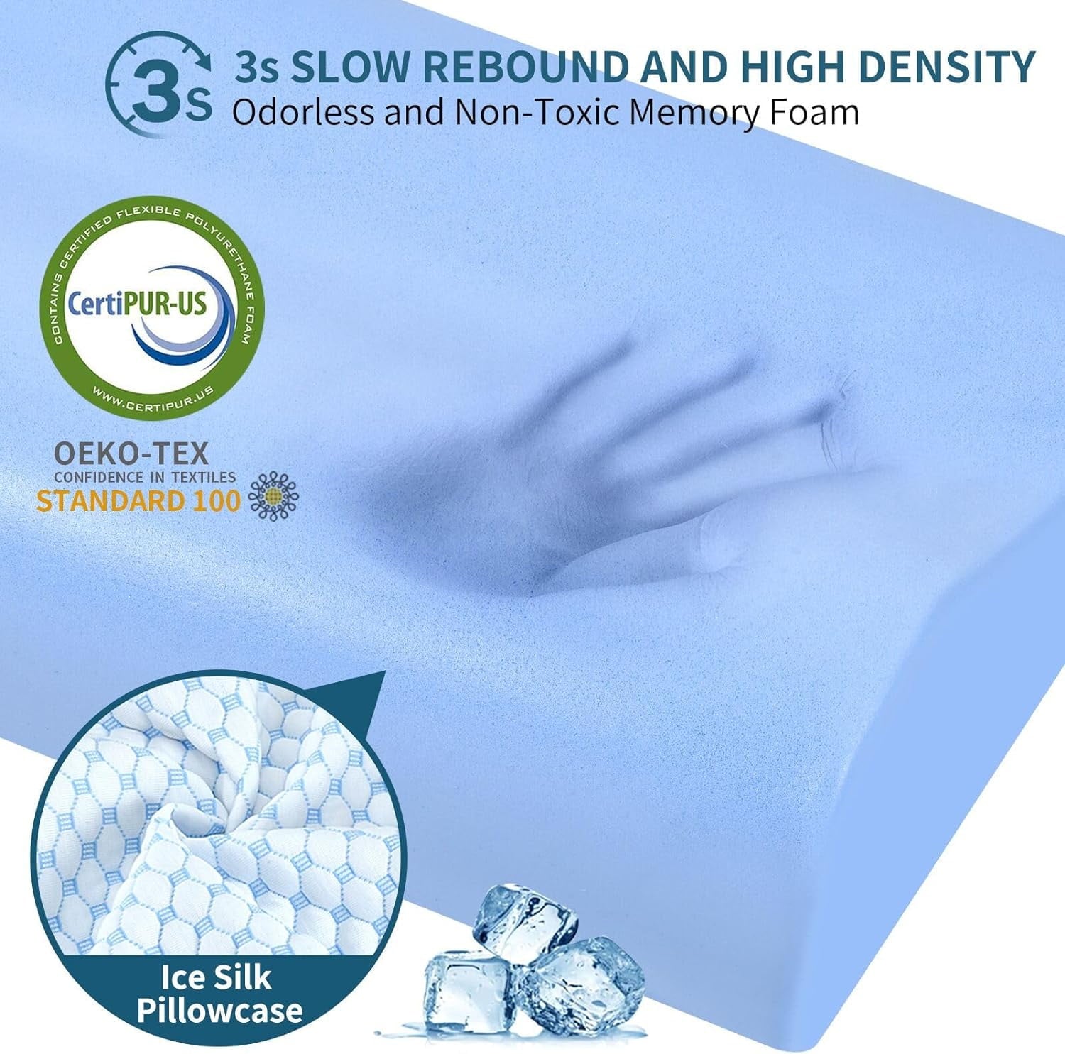 Decorative Plump for Neck Pain Relief, Contour Memory Foam s for Sleeping, Odorless Ergonomic Adjustable Orthopedic Cooling Bed Neck S... - Hotel Quality Plush Sleeping Pillows Detail