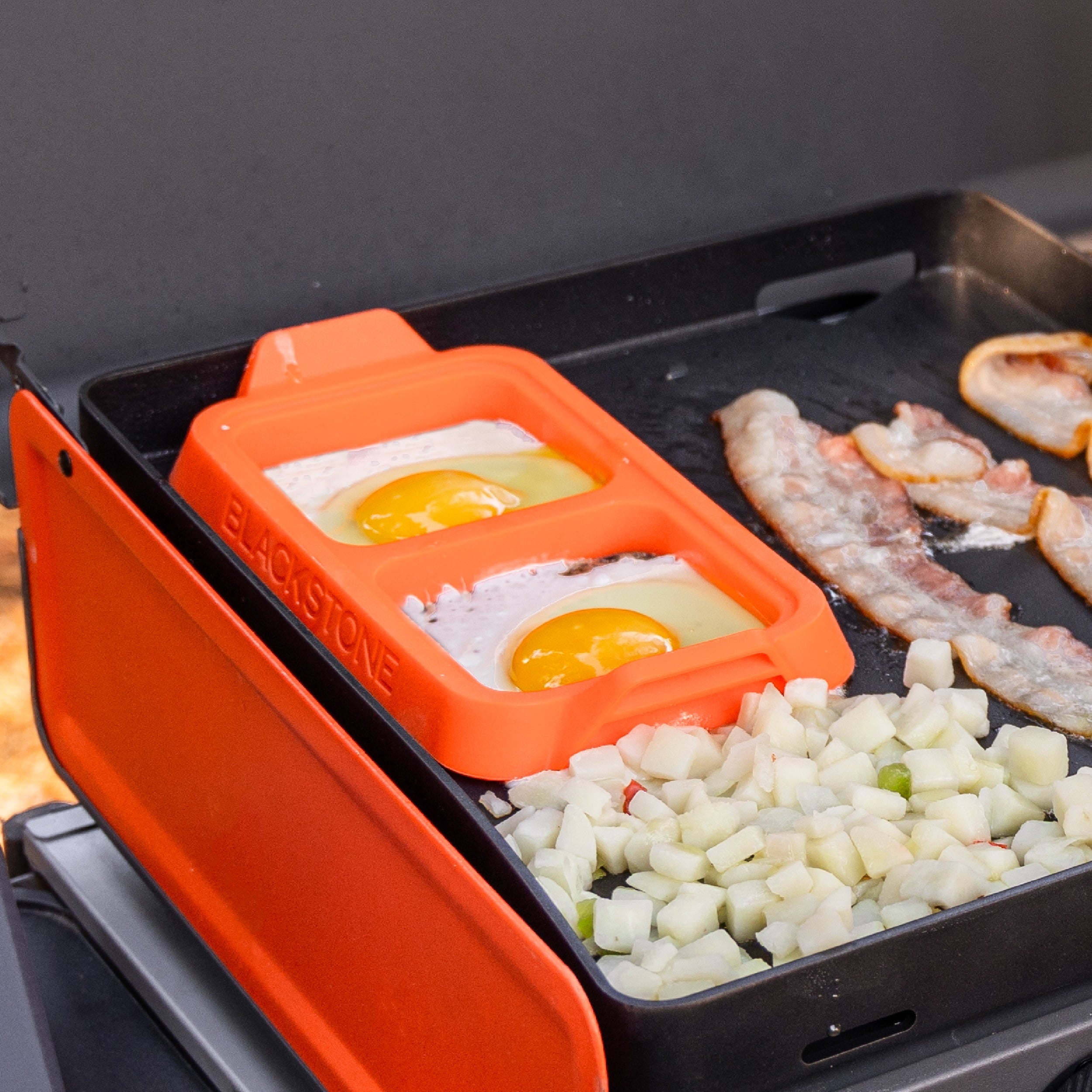 Professional Grade Silicone Egg Ring Tray Set with Heat-Resistant Handles, 2-Piece - Heavy Duty Stainless Steel Kitchen Shears Detail