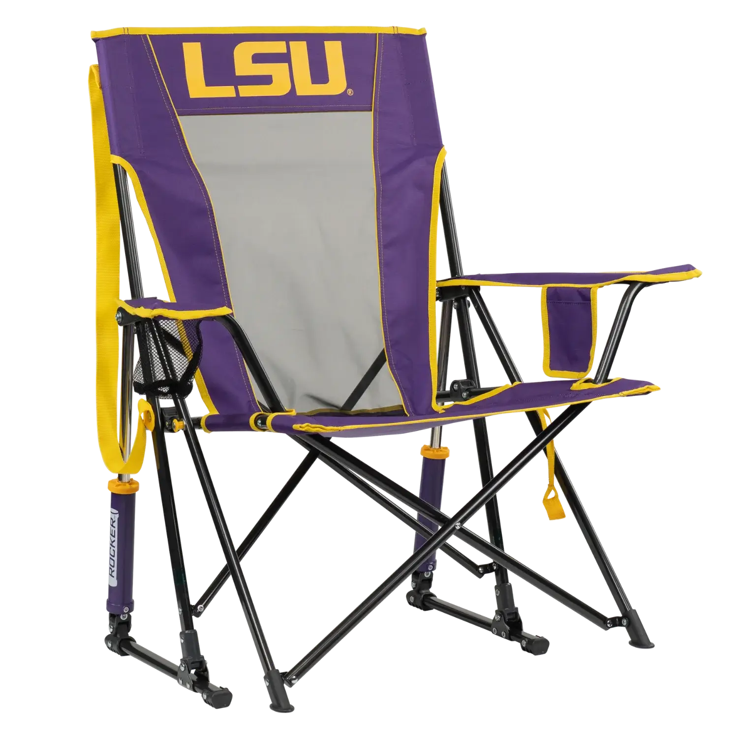 Patented Spring-Action College Comfort Pro Rocker - LSU Tigers - Choice 880 - Freestyle Rocker Portable Outdoor Folding Chair - Default Title