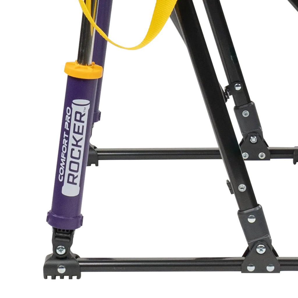 Patented Spring-Action College Comfort Pro Rocker - LSU Tigers - Choice 880 - Freestyle Rocker Portable Outdoor Folding Chair Detail