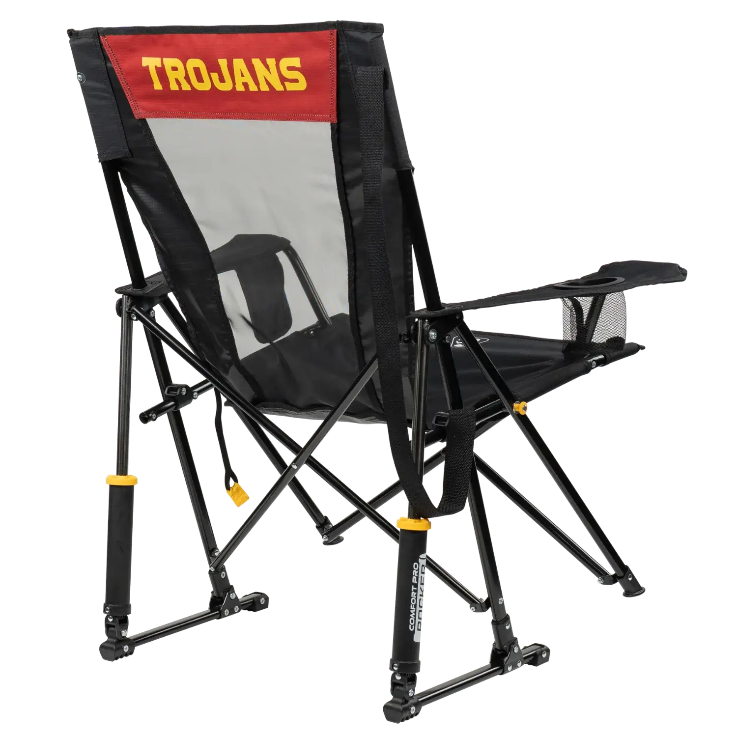 Luxury Camp College Comfort Pro Rocker - USC Trojans - Choice 856 - RoadTrip Rocker Smooth Motion Camp Chair Detail