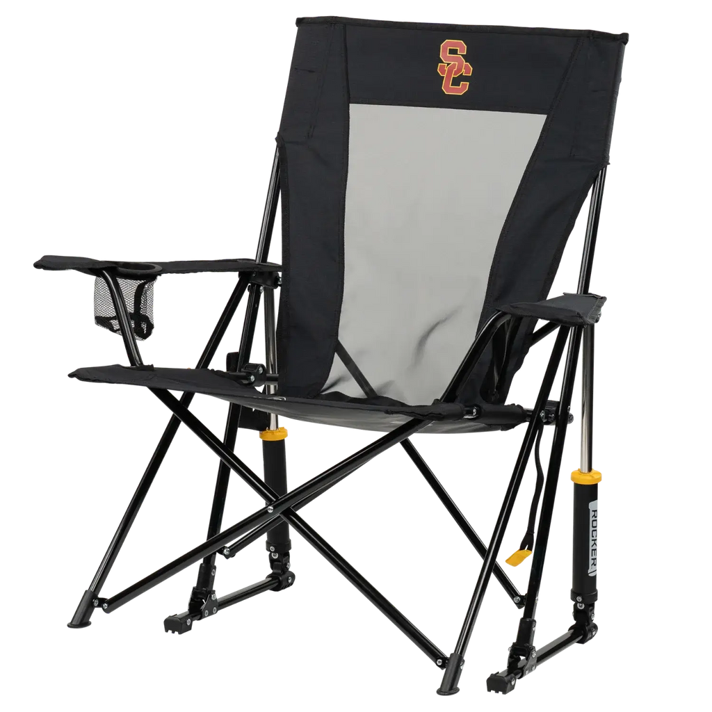 Luxury Camp College Comfort Pro Rocker - USC Trojans - Choice 856 - RoadTrip Rocker Smooth Motion Camp Chair Detail