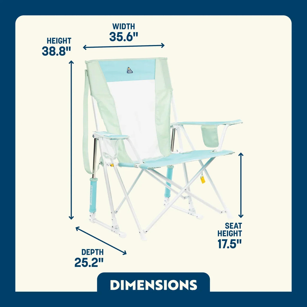Premium All-Weather Comfort Pro Rocker - Choice 375 - Freestyle Rocker Portable Outdoor Folding Chair Detail
