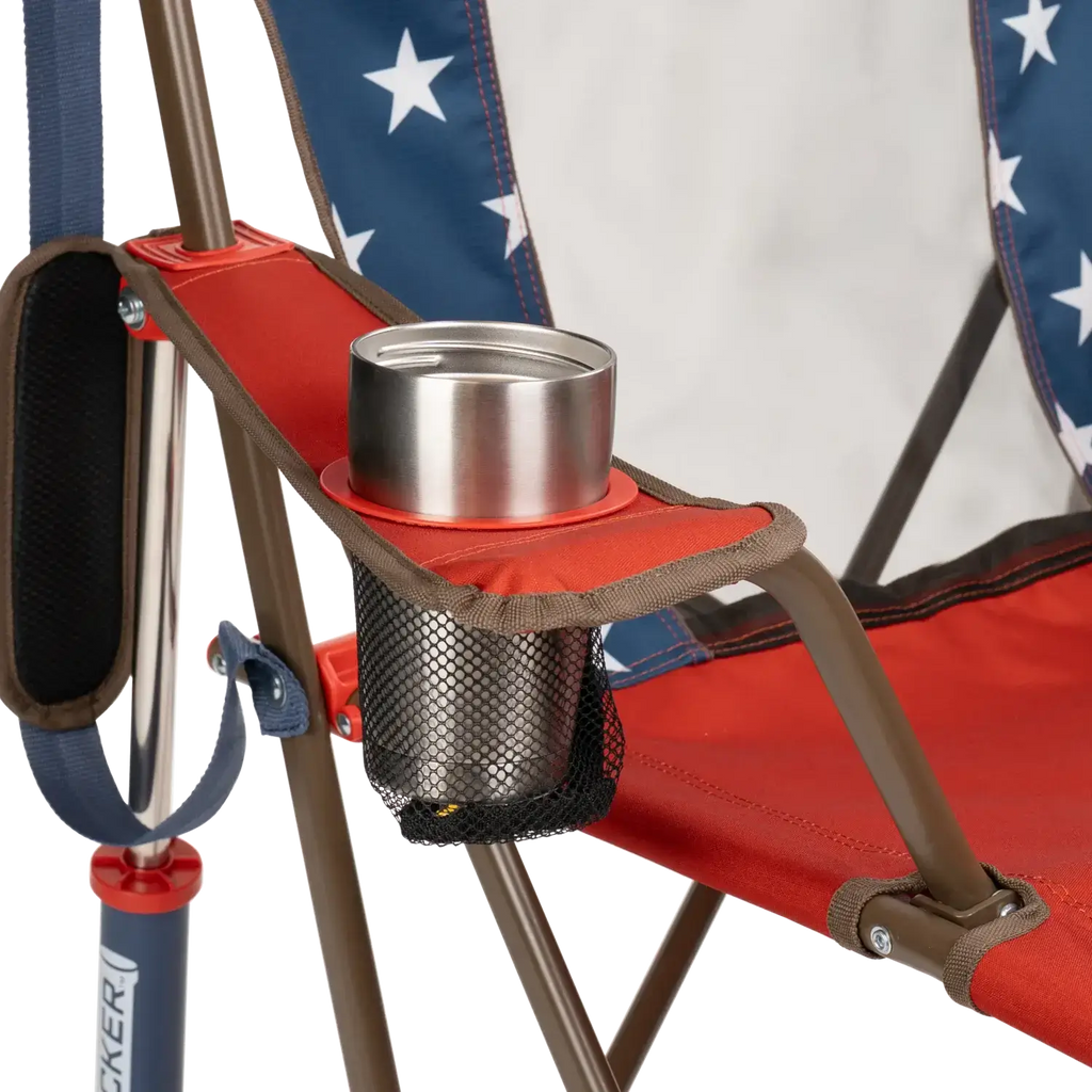 Luxury Camp Comfort Pro Rocker - USA Anniversary Deluxe - Choice 424 - Patented Spring-Action Rocking Chair for Camping Detail