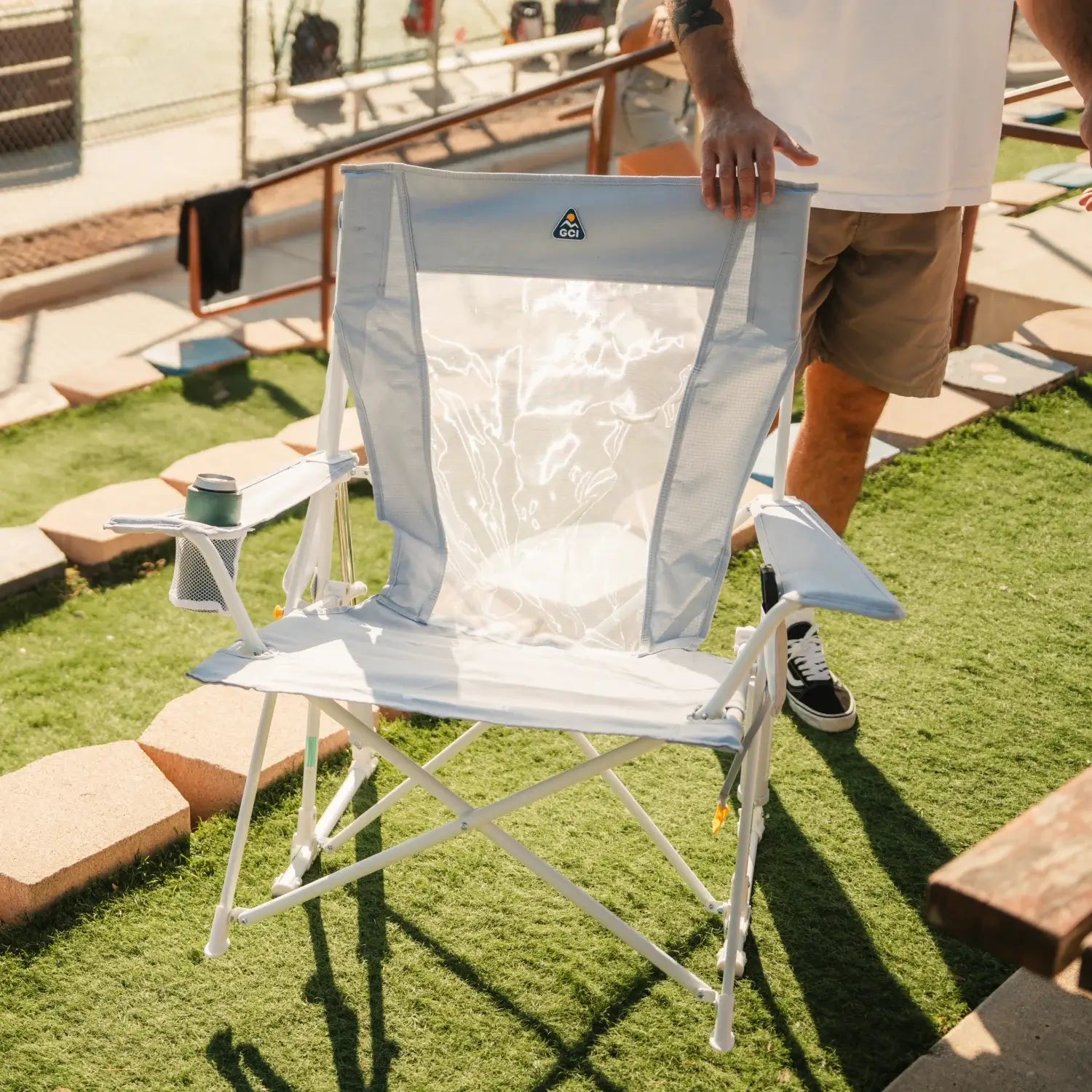 Smooth Motion Comfort Pro Rocker XL - Choice 107 - Freestyle Rocker Portable Outdoor Folding Chair Detail