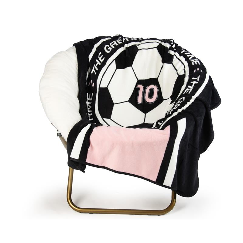 Super Soft Flannel 46" x 60" Coral Fleece Throw, Polyester, Pink & Black - Super Soft Reversible Sherpa Flannel Blanket - Default Title