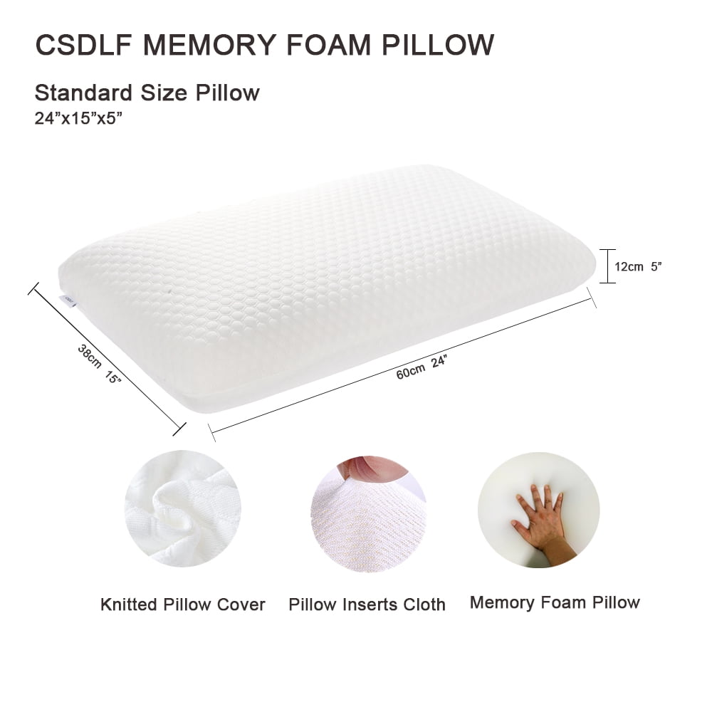 Fluffy Shredded Memory Foam Bed Pillows, Pillow for Side and Back Sleeper, Pillow for Neck Pain Relief, Washable Removable Cover, Sof... - Ergonomic Memory Foam Pillow for Neck Pain Support Detail