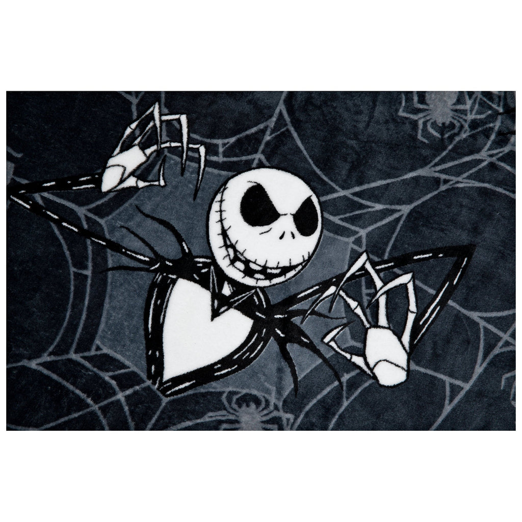 Decorative Knitted Nightmare Before Christmas Jack Skellington 62x90 Plush Throw Blanket, 100% Polyester - Super Soft Reversible Sherpa Flannel Blanket Detail