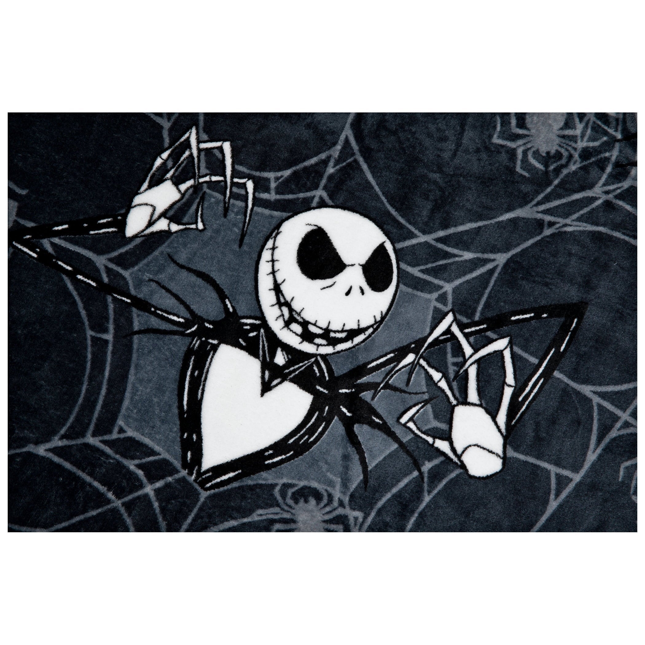 Decorative Knitted Nightmare Before Christmas Jack Skellington 62x90 Plush Throw Blanket, 100% Polyester - Super Soft Reversible Sherpa Flannel Blanket Detail