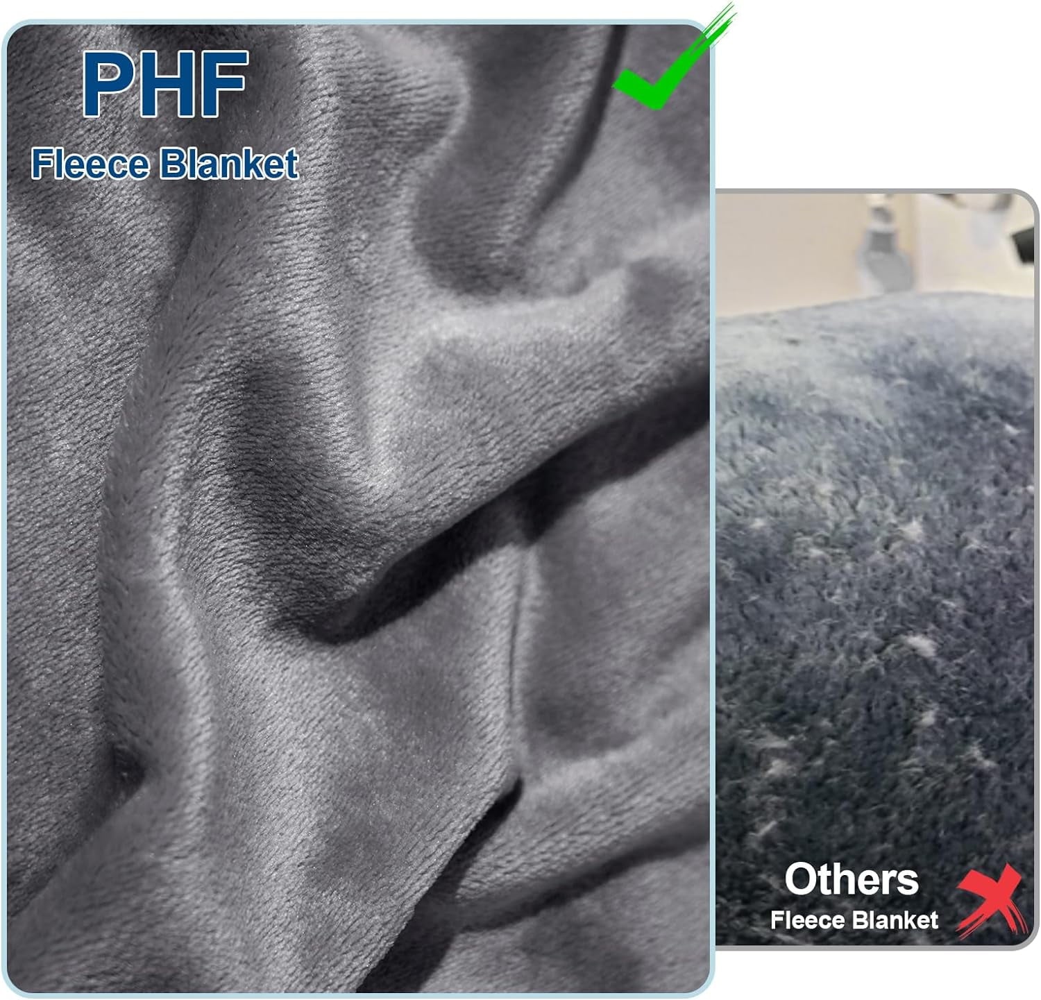 Lightweight Warm Fleece Throw Blanket, Fuzzy Soft Lightweight Blankets for Bed, Sofa, Suitable for All Season, Grey, 50x60 inches - Super Soft Reversible Sherpa Flannel Blanket Detail