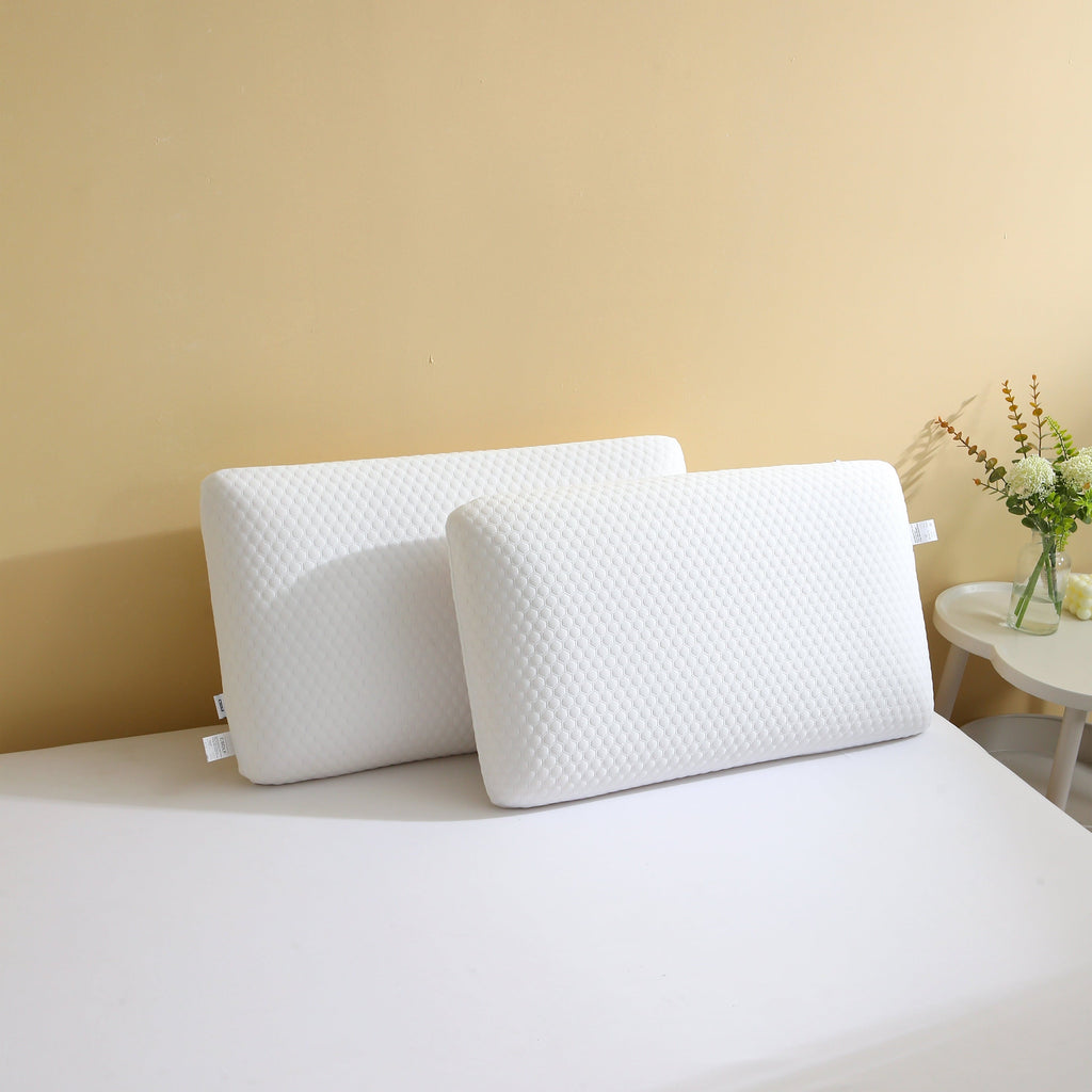 Fluffy Shredded Memory Foam Bed Pillows, Pillow for Side and Back Sleeper, Pillow for Neck Pain Relief, Washable Removable Cover, Sof... - Ergonomic Memory Foam Pillow for Neck Pain Support Detail