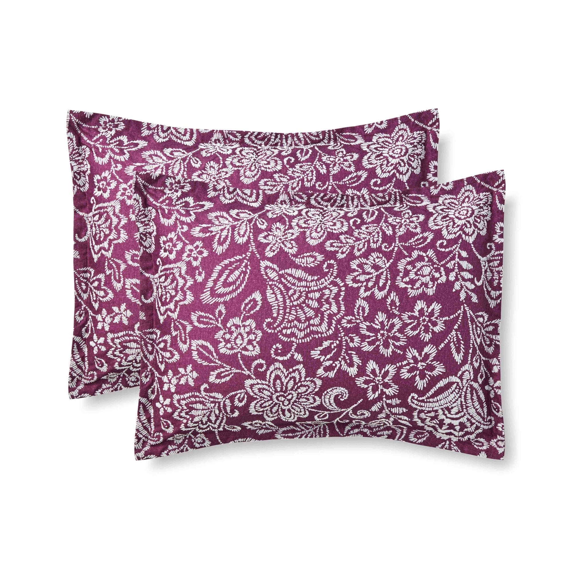 Hypoallergenic Cloud 5-Piece Jacquard Comforter Set with Decor Pillow and Throw Purple Flocking Embroidery Bedding Set, Full/Queen - Cloud-Like Soft Lightweight Bed Comforter Detail