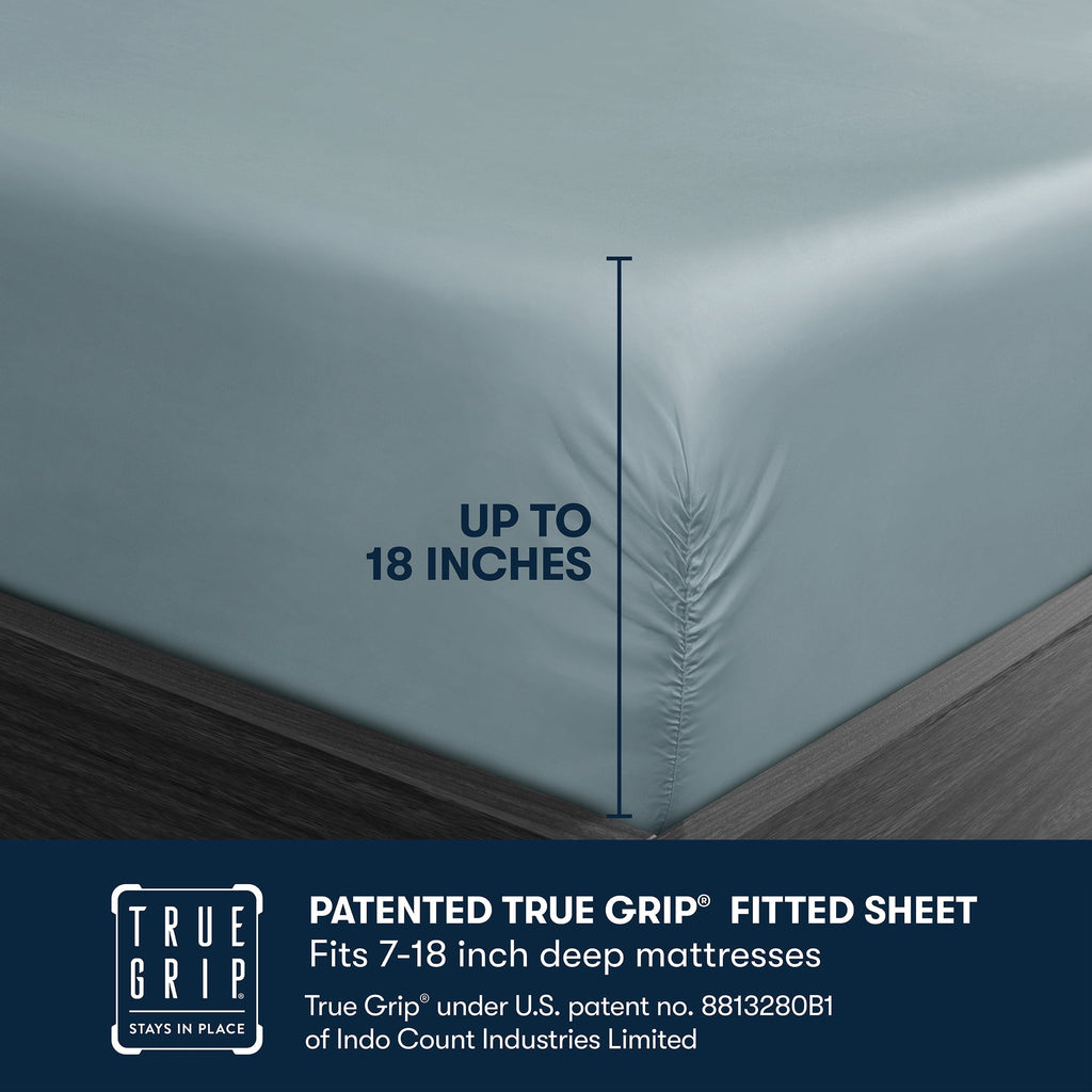 Cooling Sateen 6-Piece 800 Thread Count Lead Cotton Rich Adult Bed Sheet Set, King - Deep Pocket - Breathable Egyptian Cotton Flat & Fitted Sheets Detail