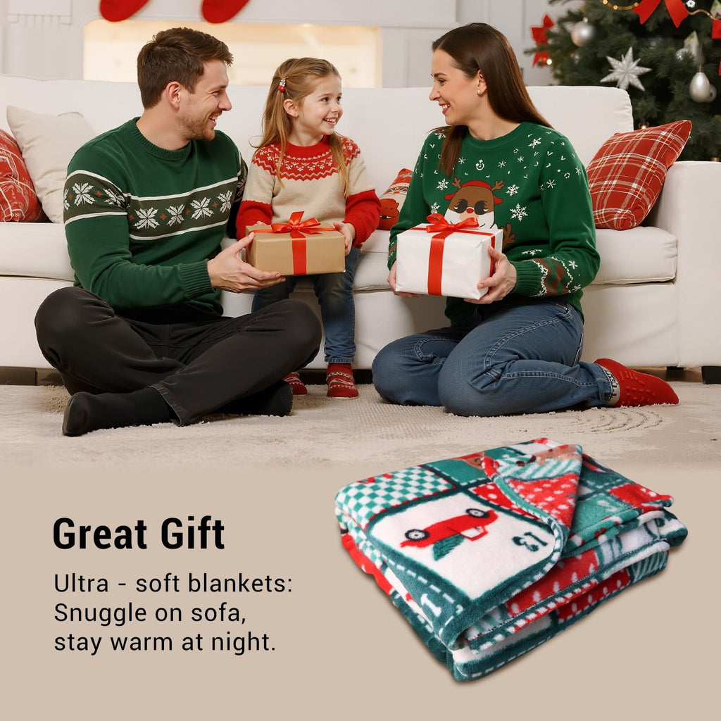 Cozy Fleece Cozy Blanket Printed Blanket Throw Christmas Blanket - 300 GSM Fleece Blanket Throw Size Blanket for Home Decoration,... - Cozy Fleece Throw Blanket for Couch & Bed Detail