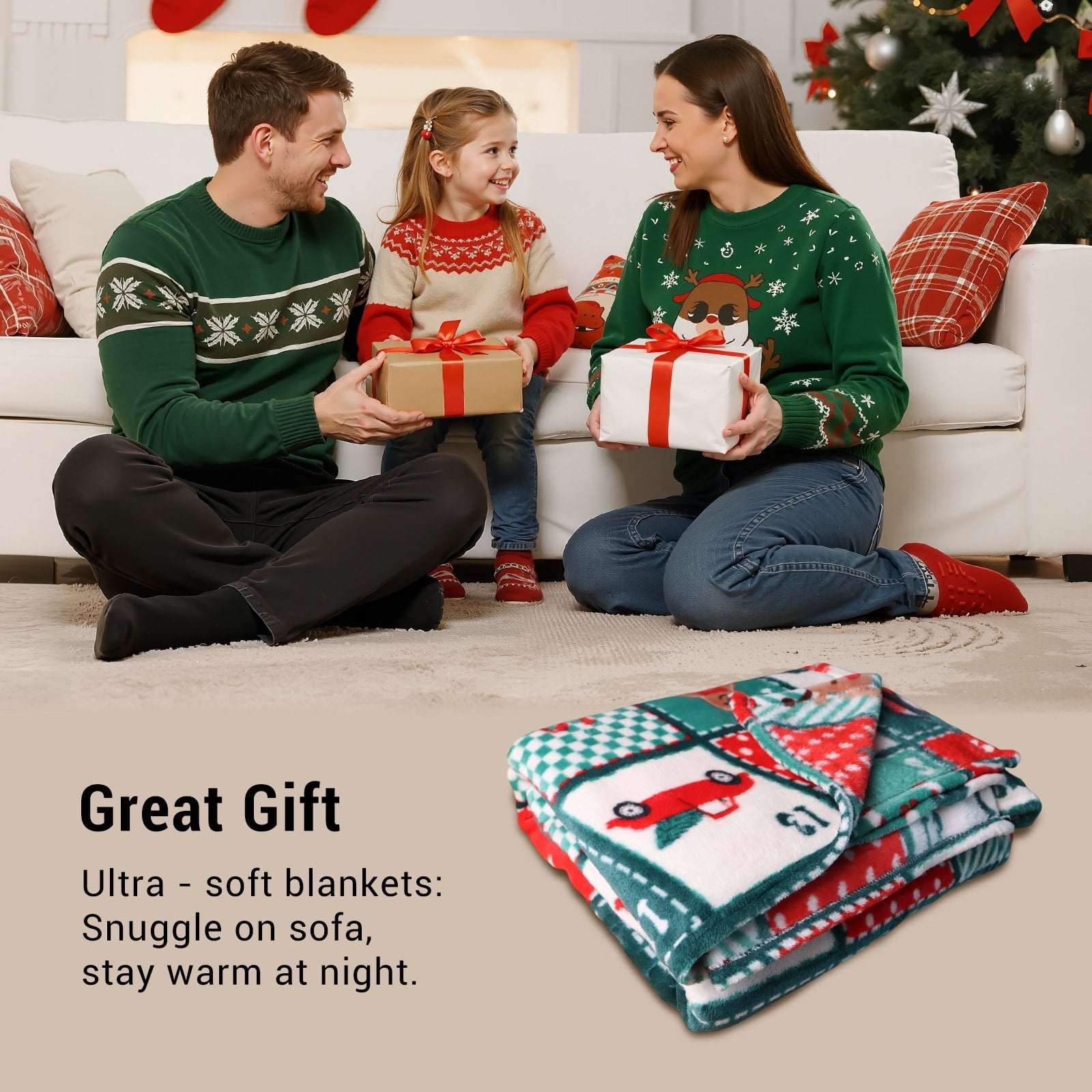Cozy Fleece Cozy Blanket Printed Blanket Throw Christmas Blanket - 300 GSM Fleece Blanket Throw Size Blanket for Home Decoration,... - Cozy Fleece Throw Blanket for Couch & Bed Detail